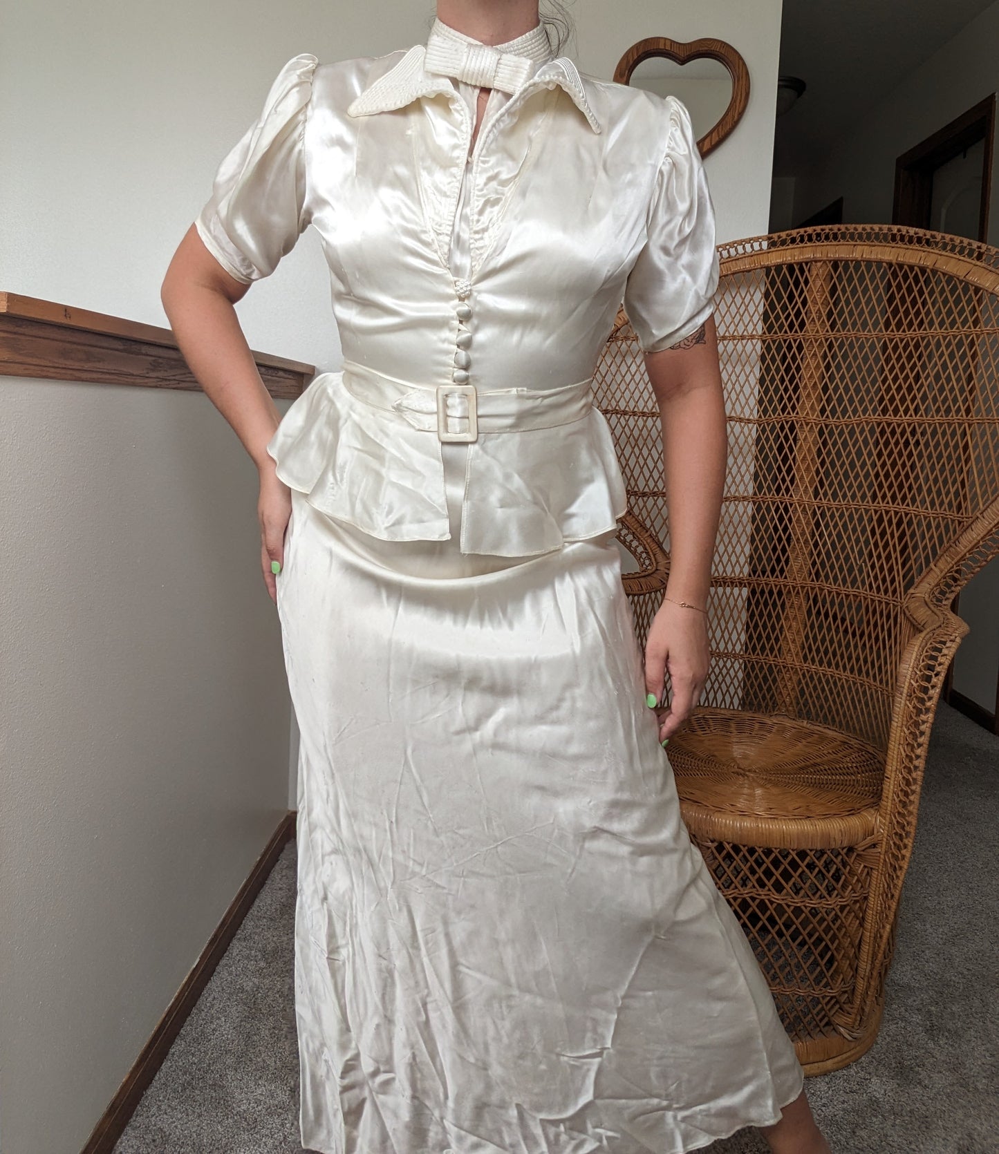 1930s bias cut four piece wedding gown