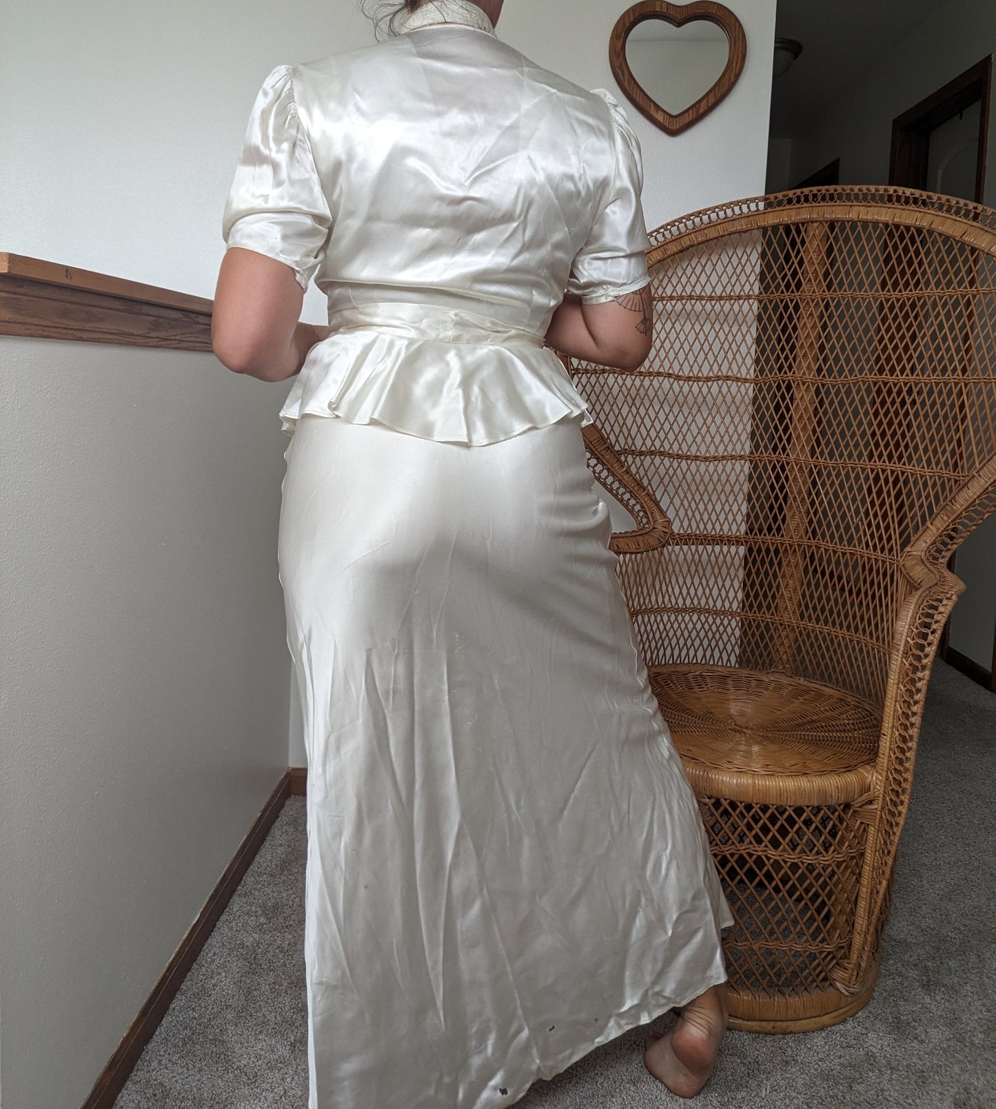 1930s bias cut four piece wedding gown