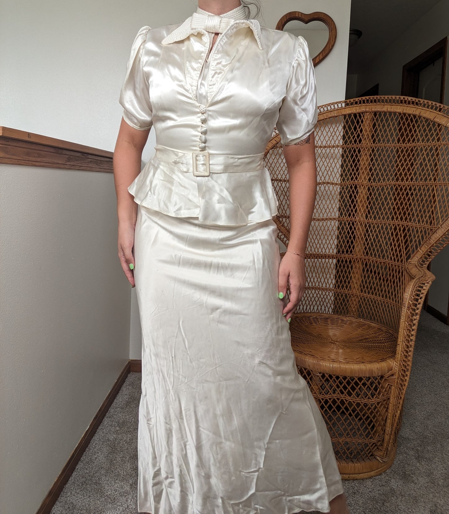 1930s bias cut four piece wedding gown