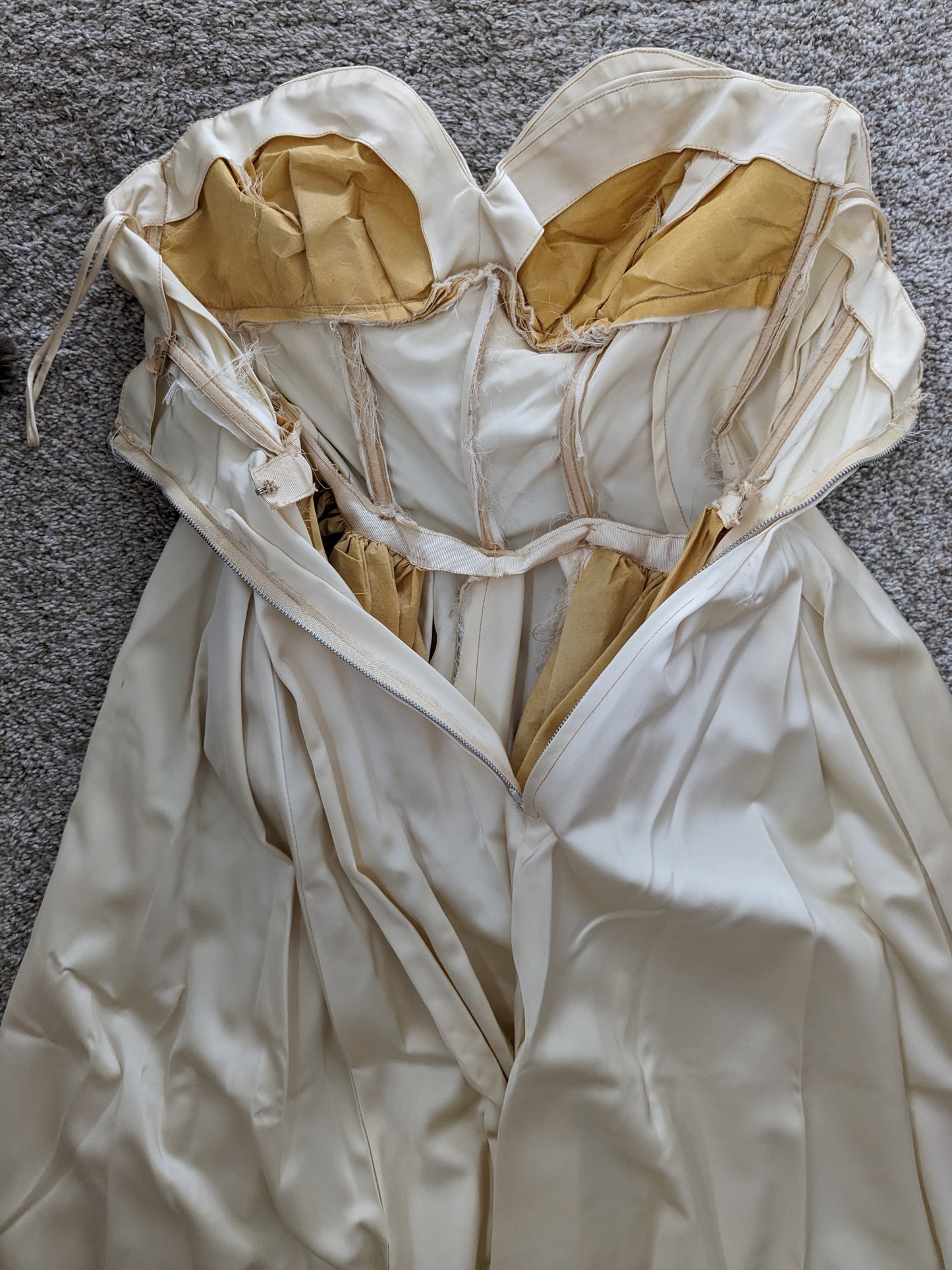 1950s silk satin wedding gown