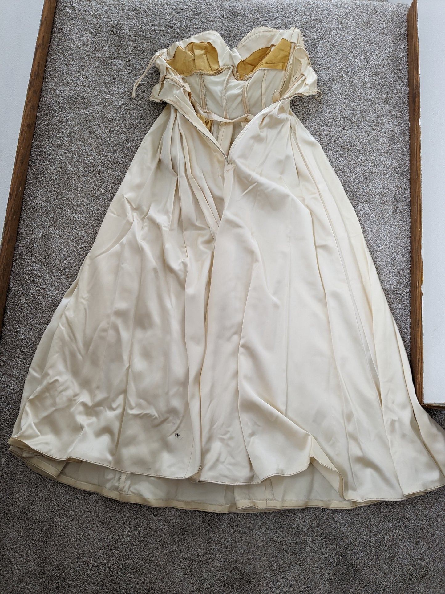 1950s silk satin wedding gown