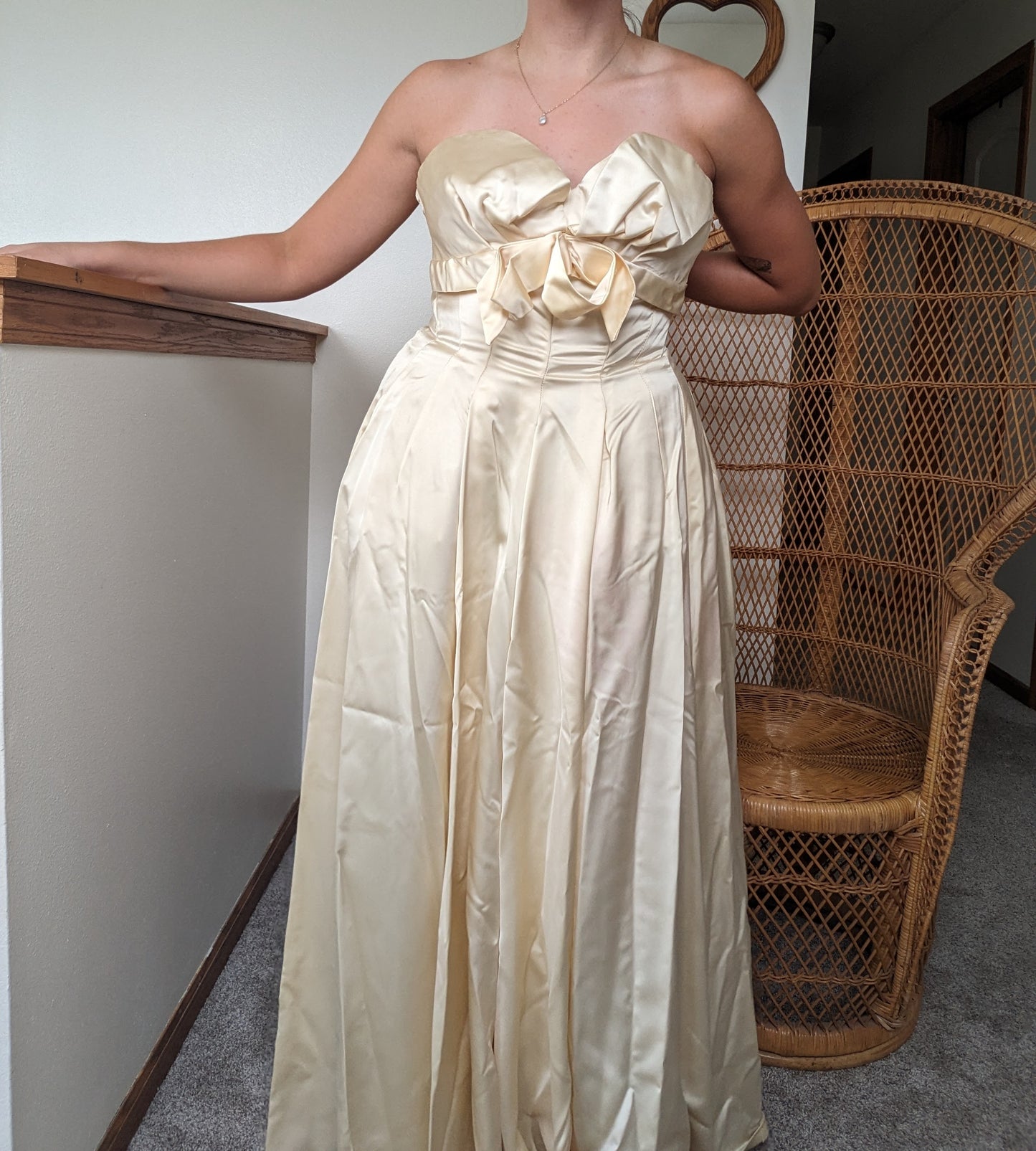 1950s silk satin wedding gown