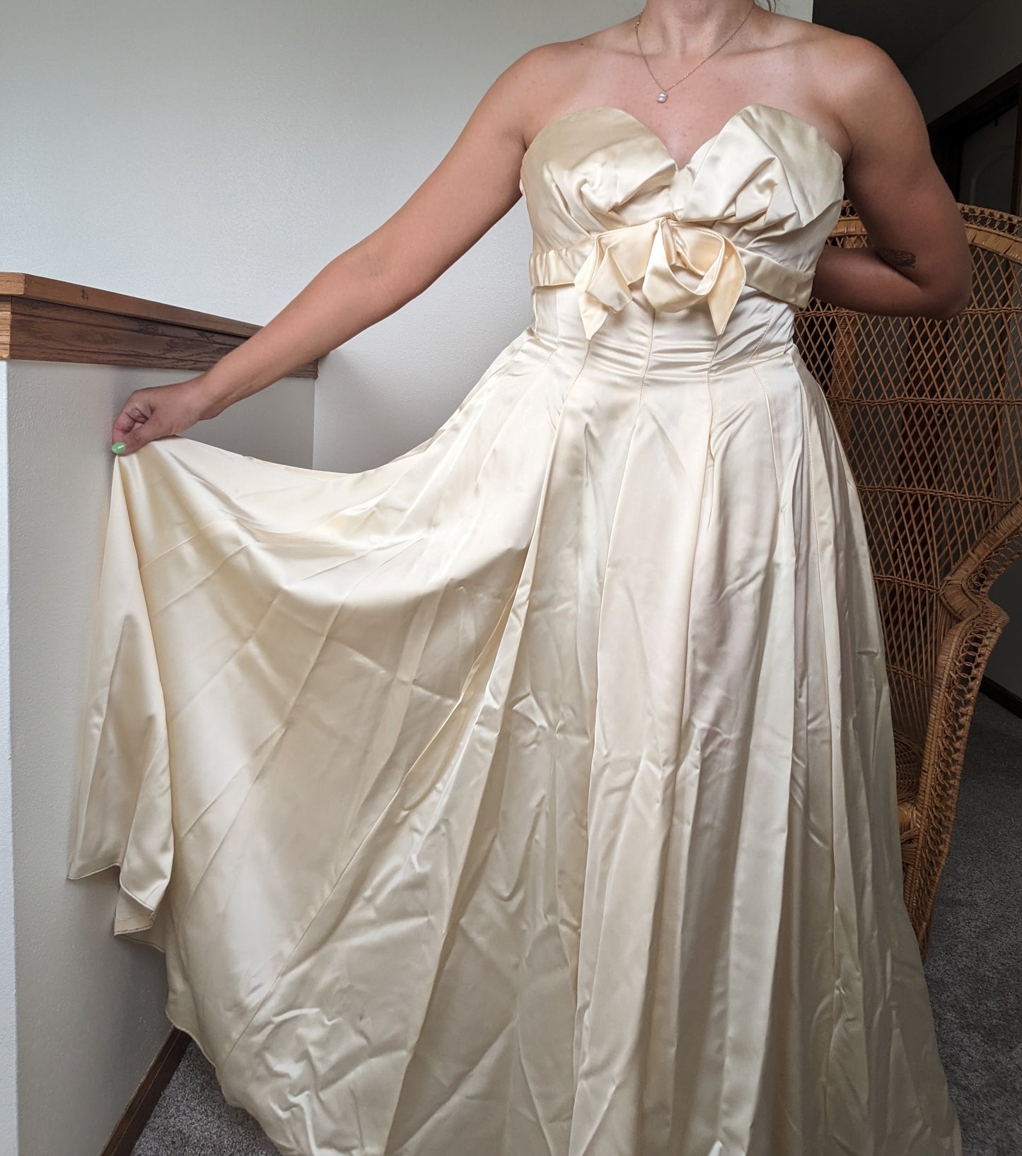 1950s silk satin wedding gown