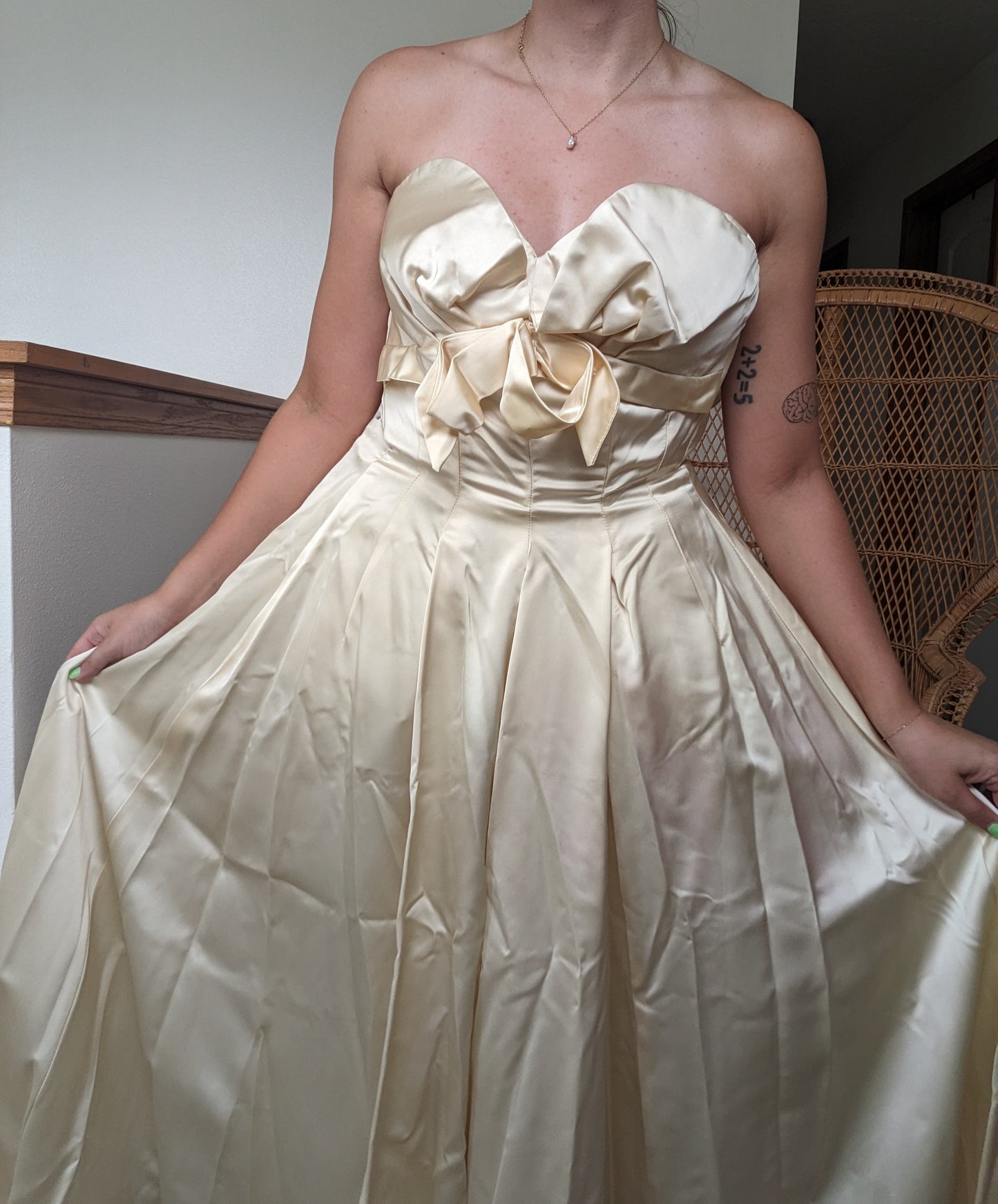 1950s silk satin wedding gown