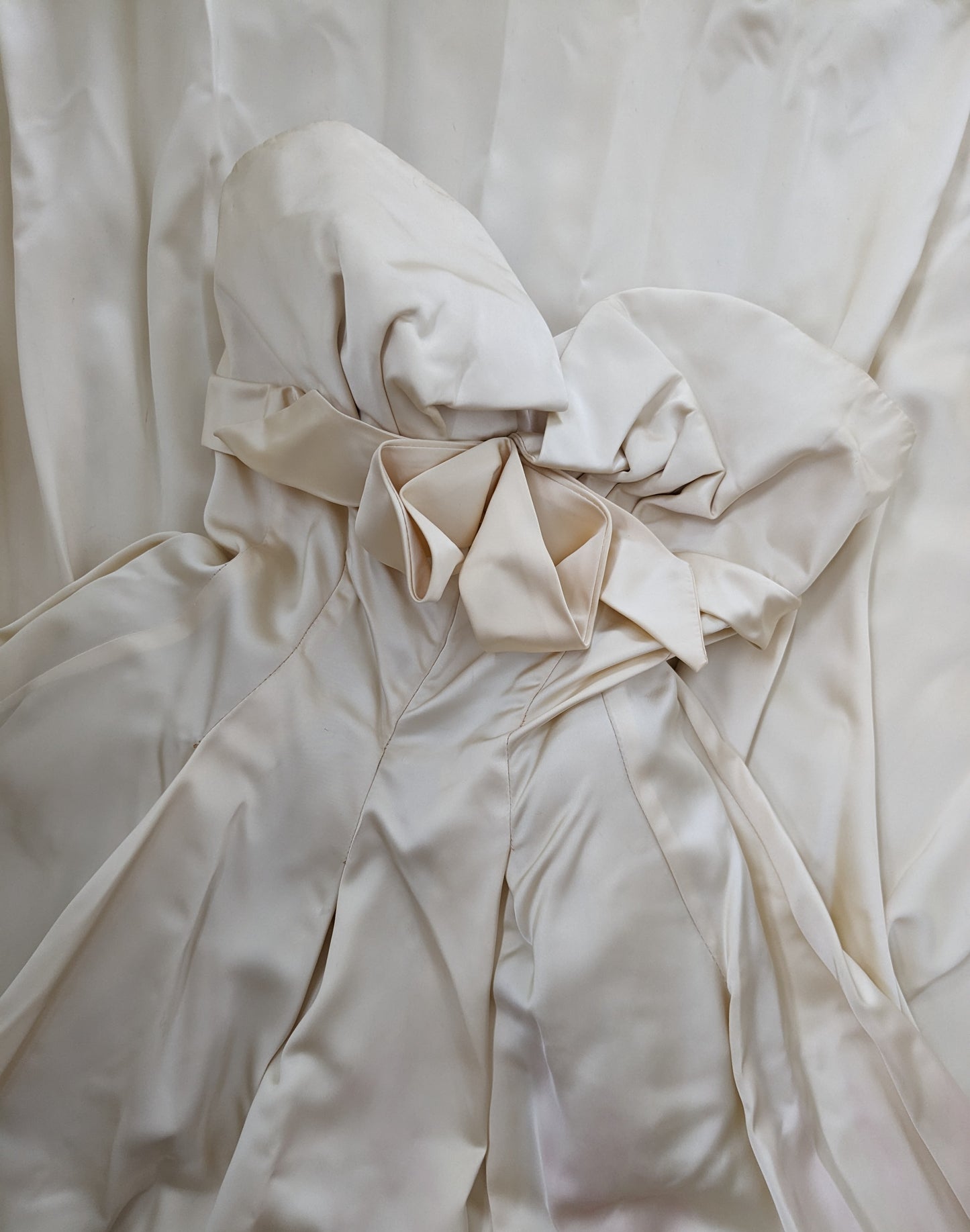 1950s silk satin wedding gown