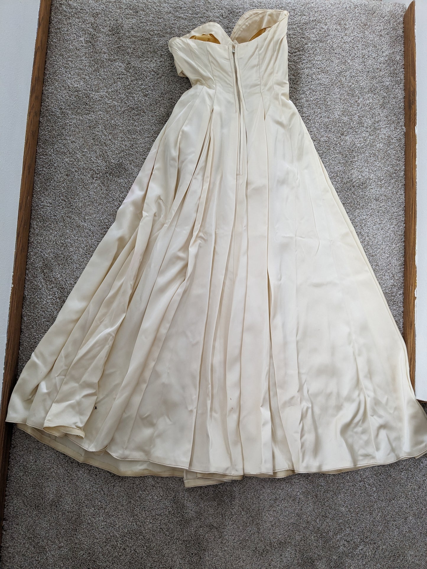 1950s silk satin wedding gown