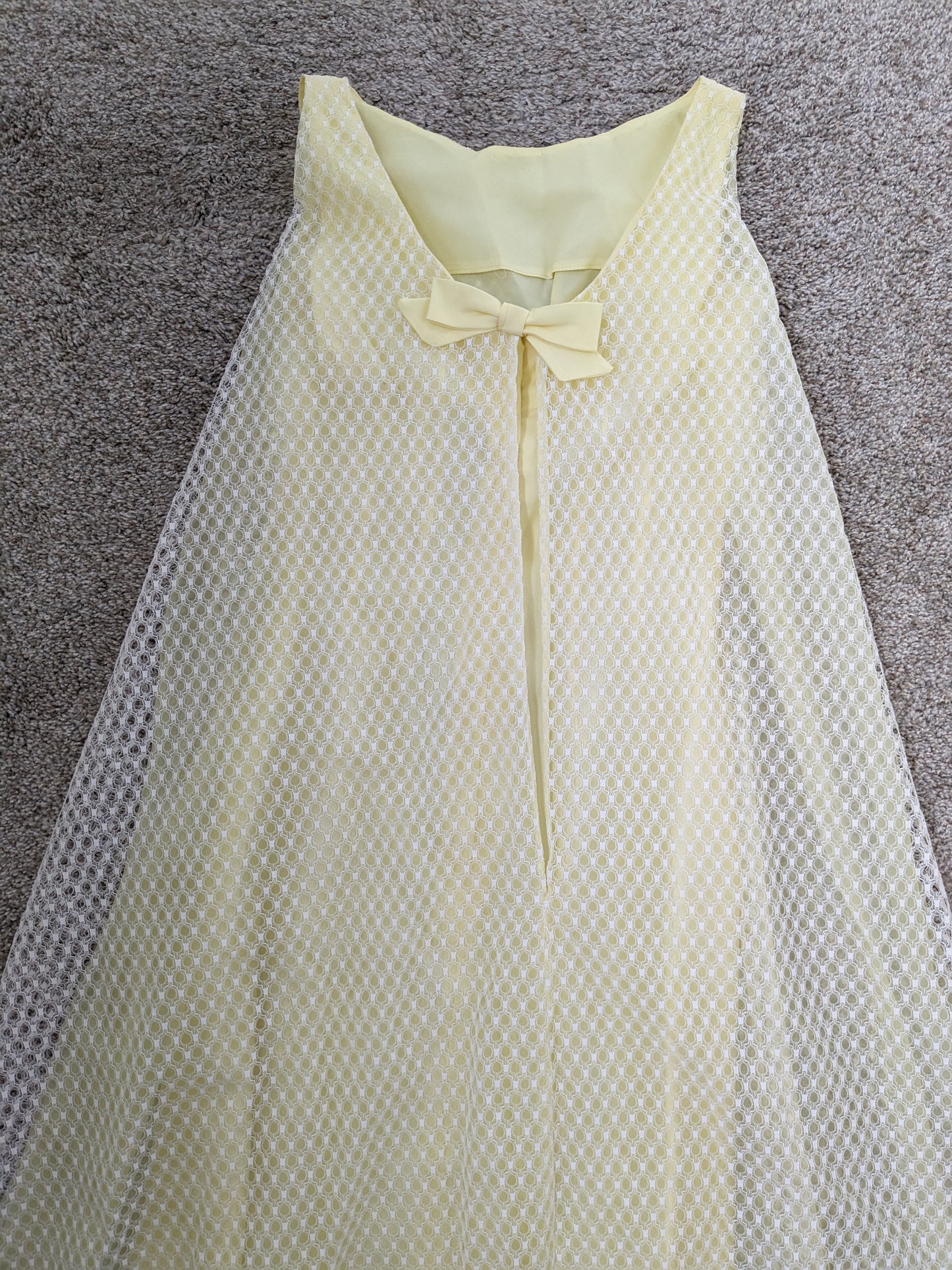 1960s union made pale yellow cape dress