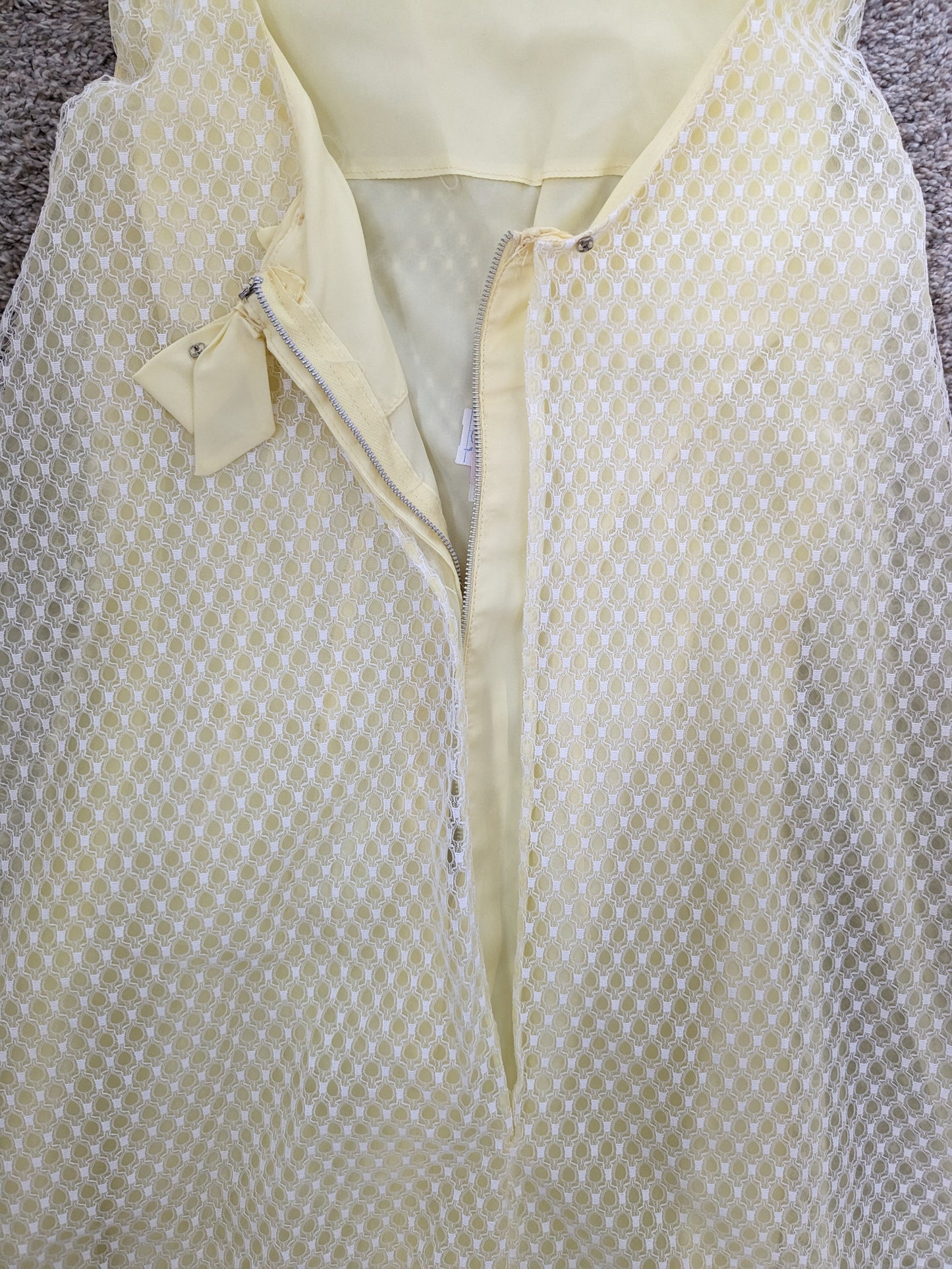 1960s union made pale yellow cape dress