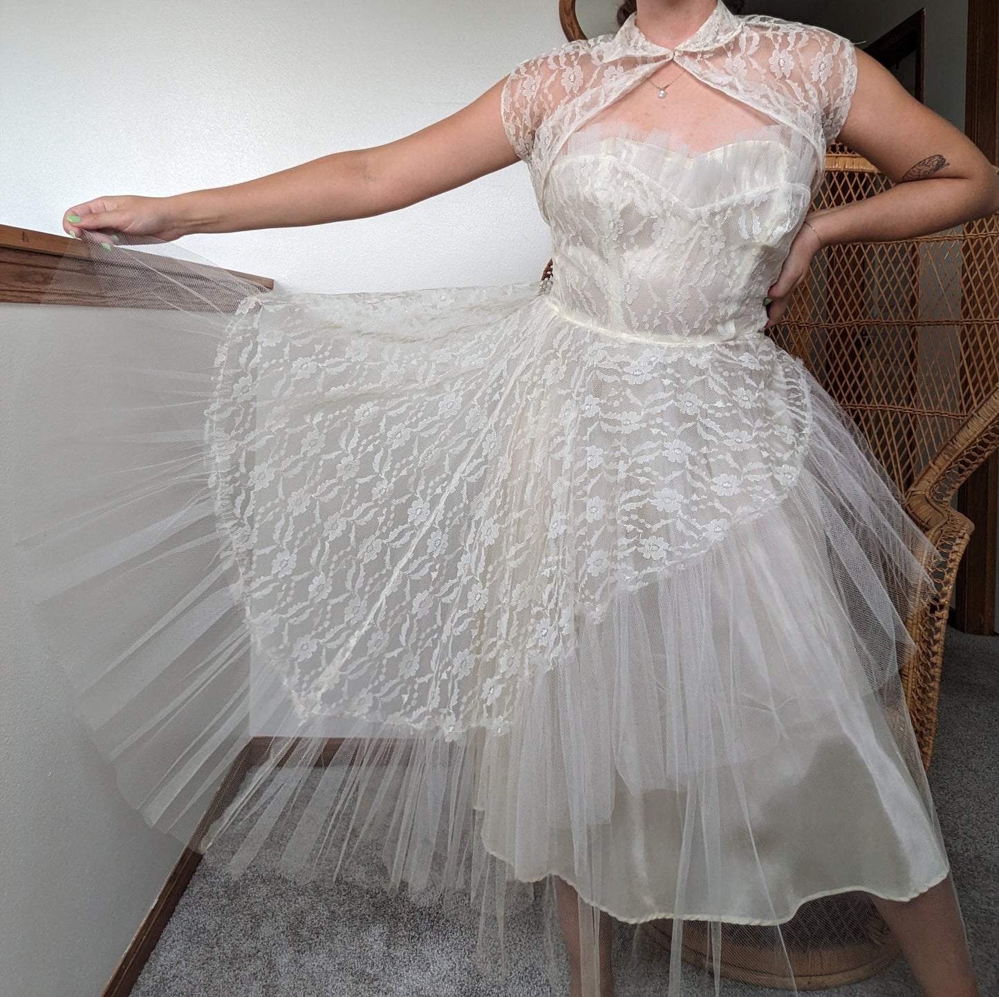 1980s does 50s wedding dress