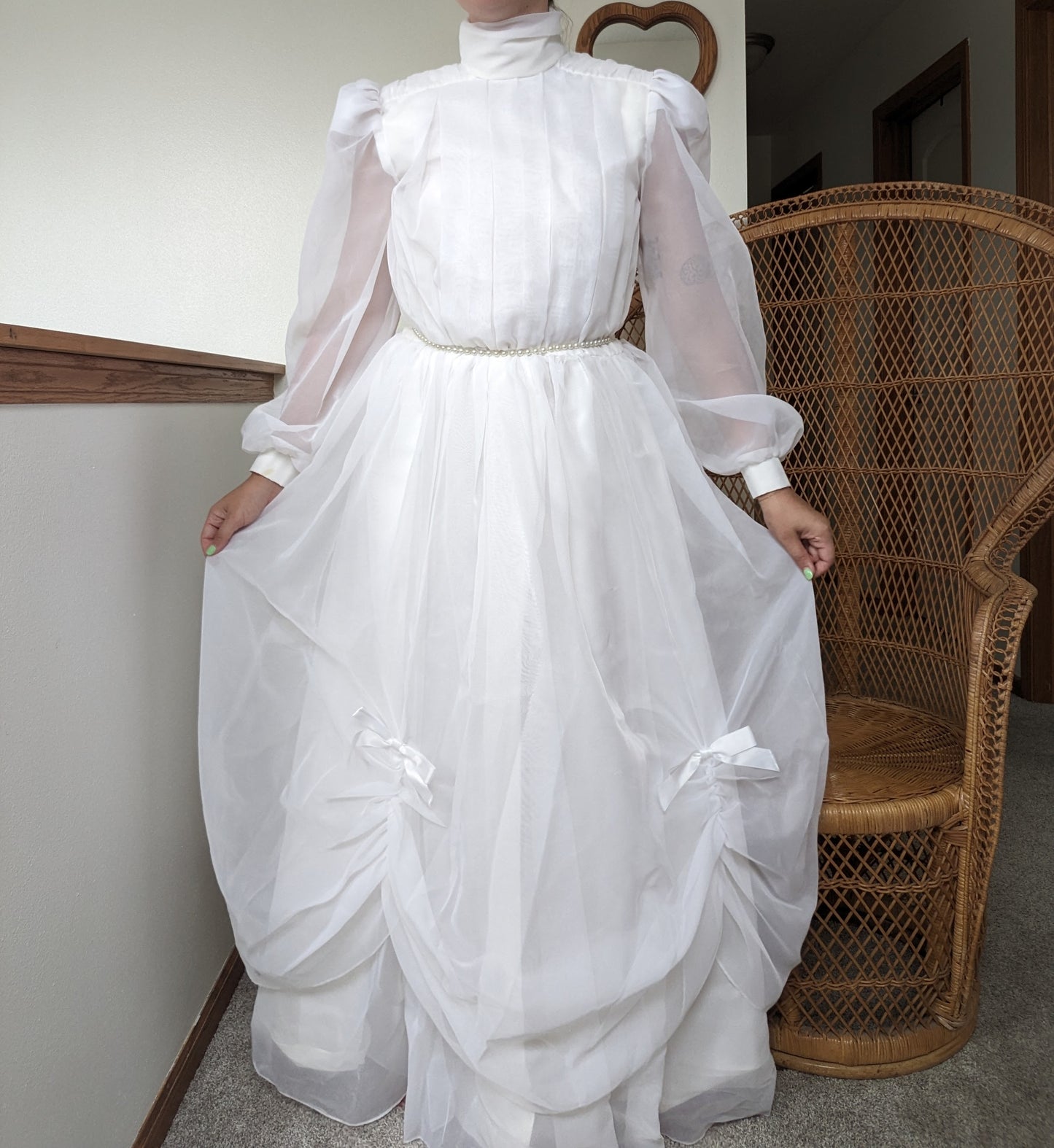 1960s balloon sleeve wedding gown