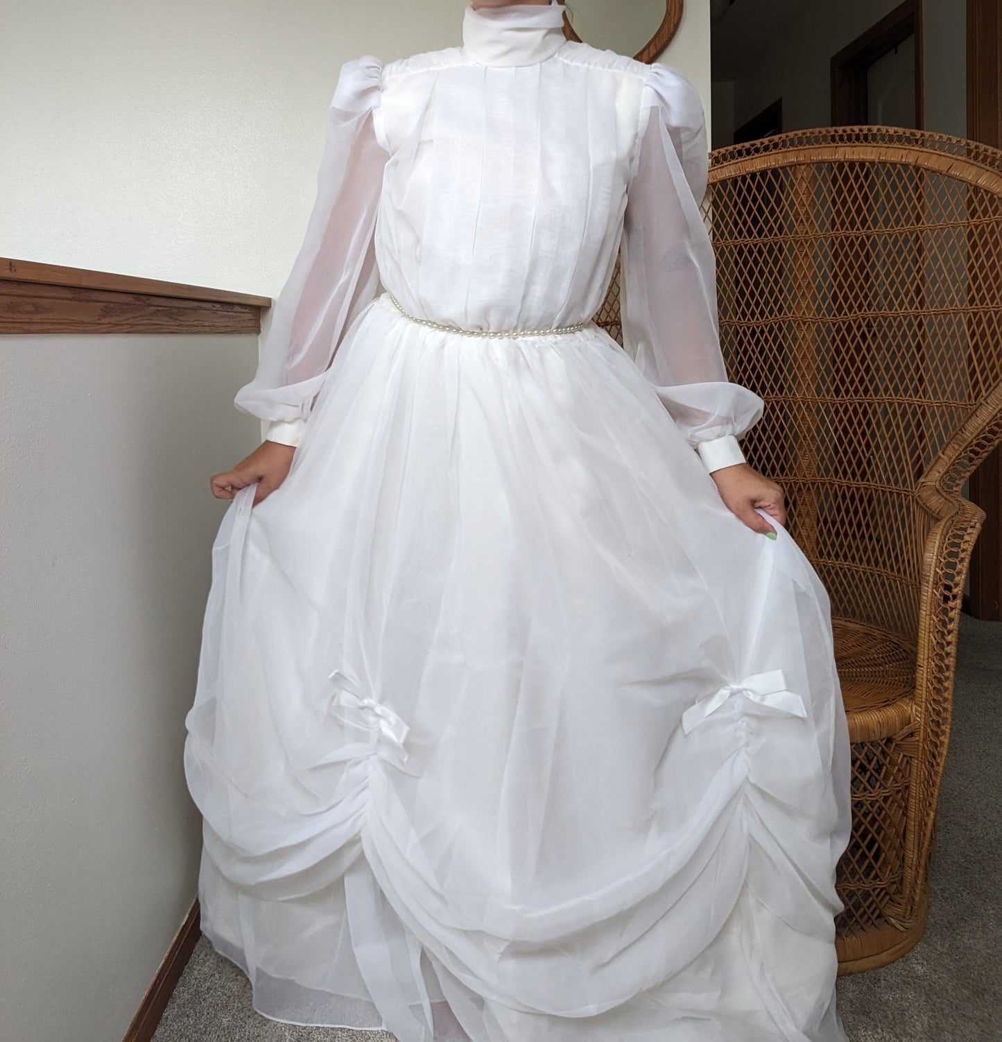 1960s balloon sleeve wedding gown