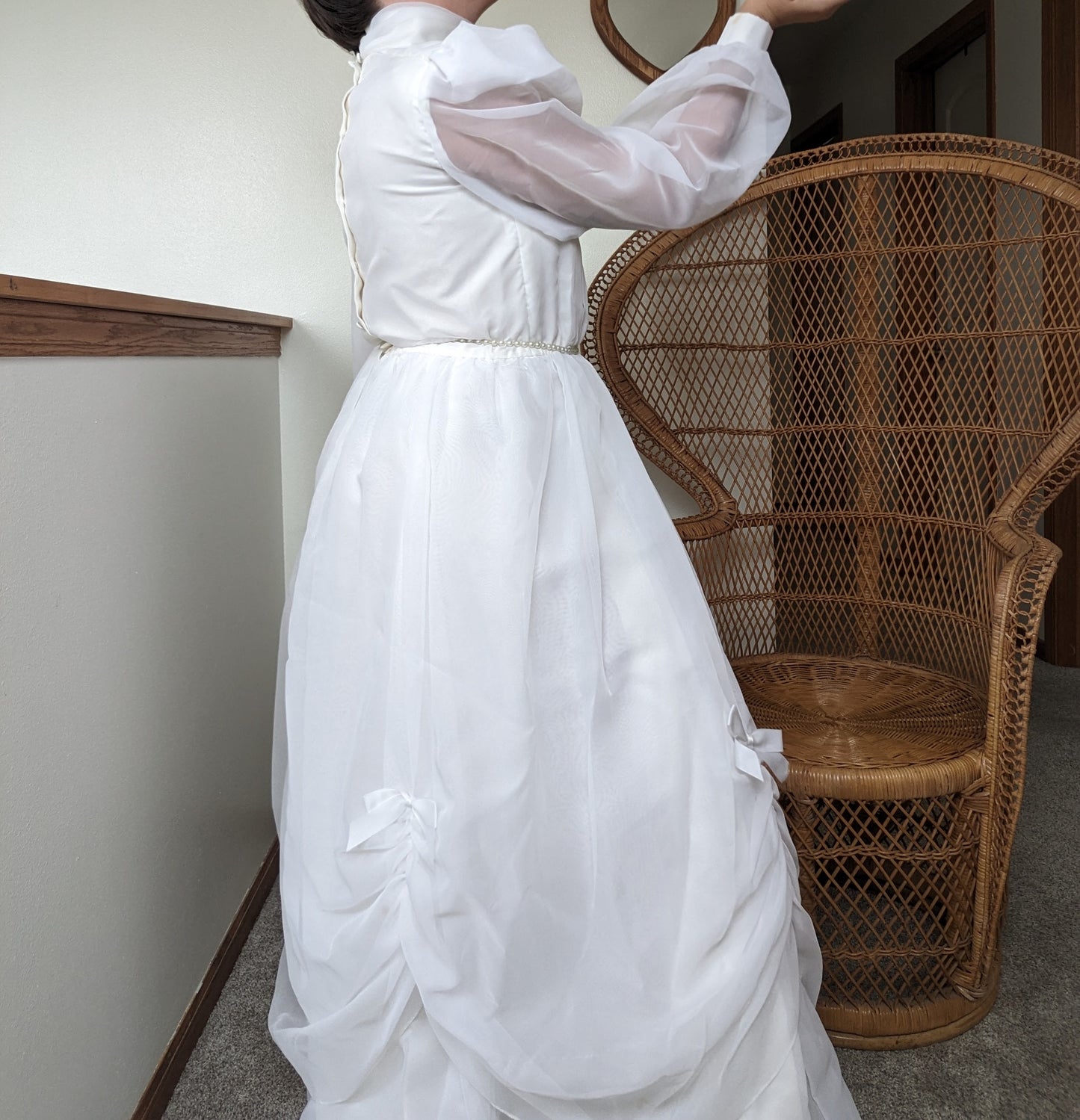 1960s balloon sleeve wedding gown