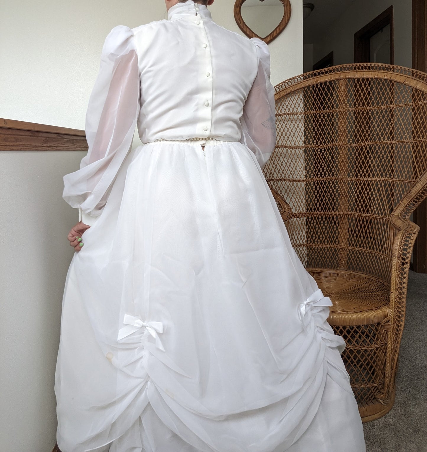 1960s balloon sleeve wedding gown