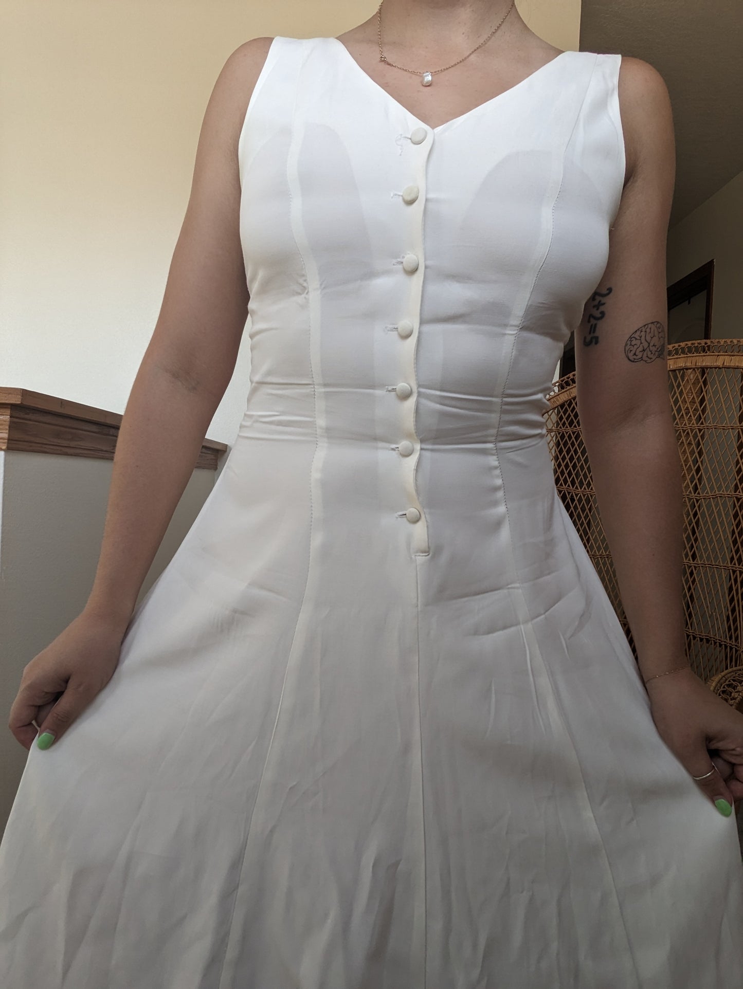 1970s/80s white dress