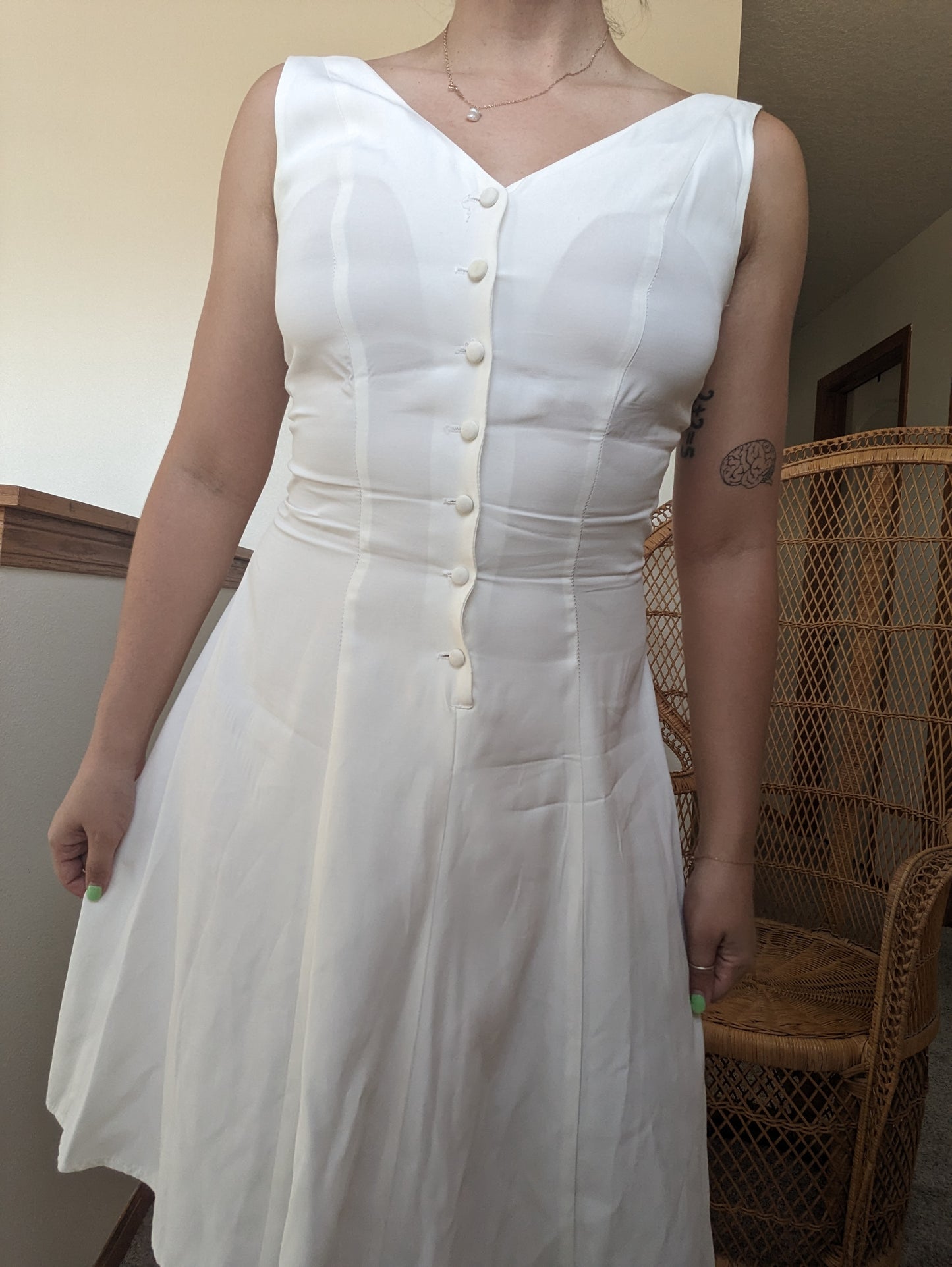 1970s/80s white dress