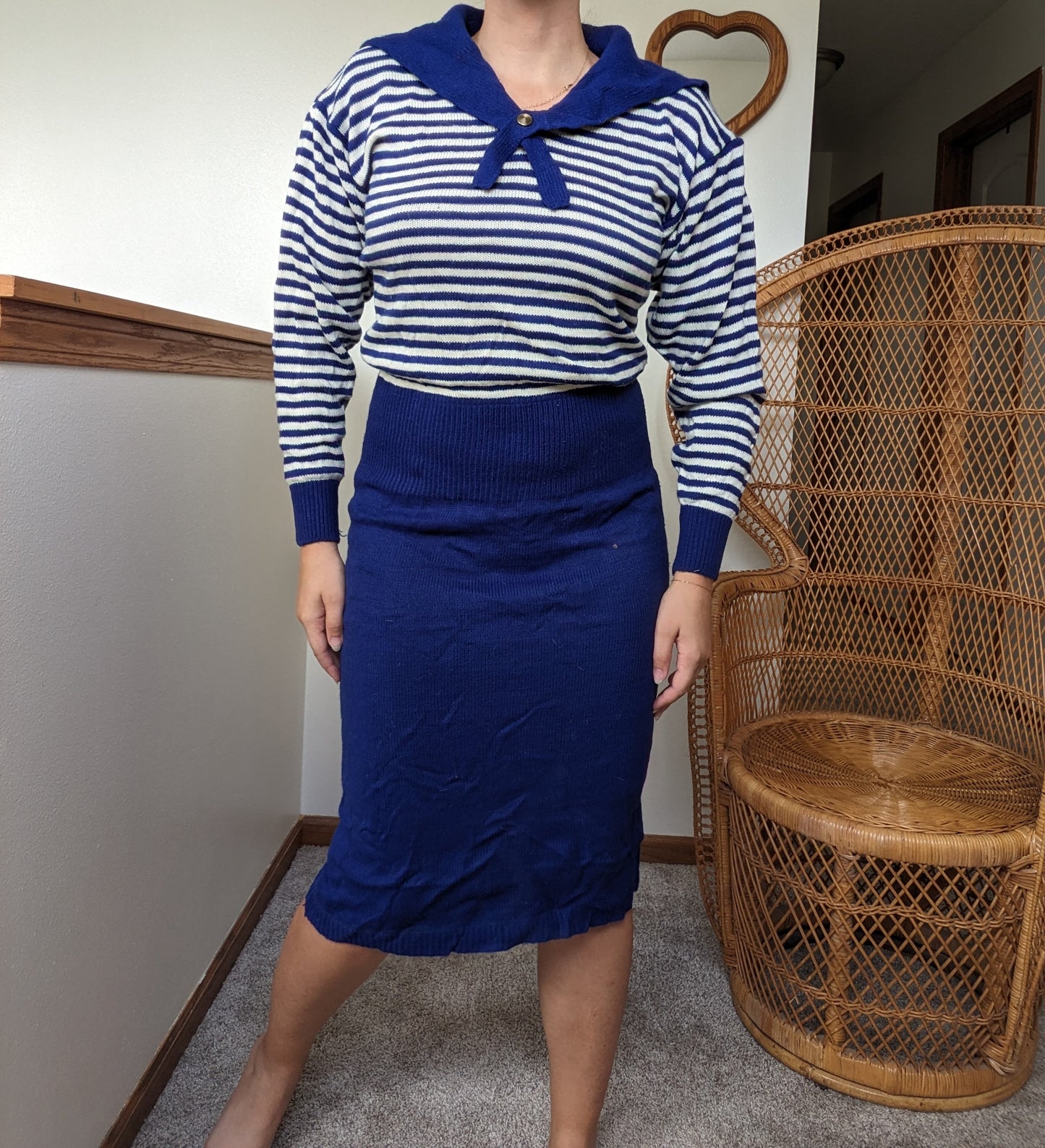 1980s sailor sweater dress