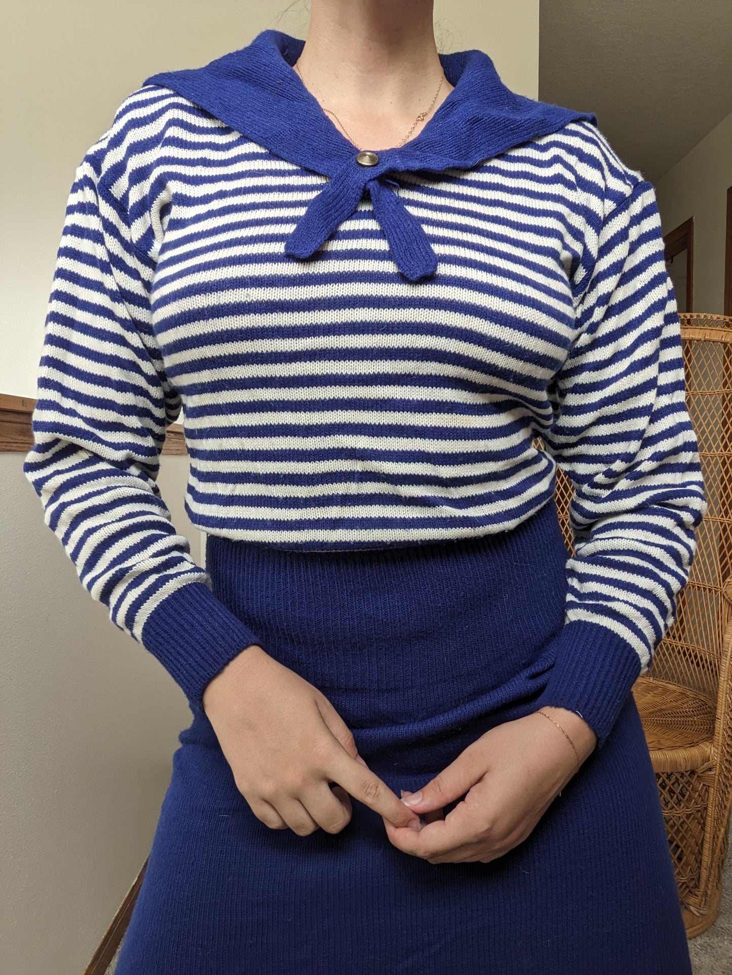 1980s sailor sweater dress