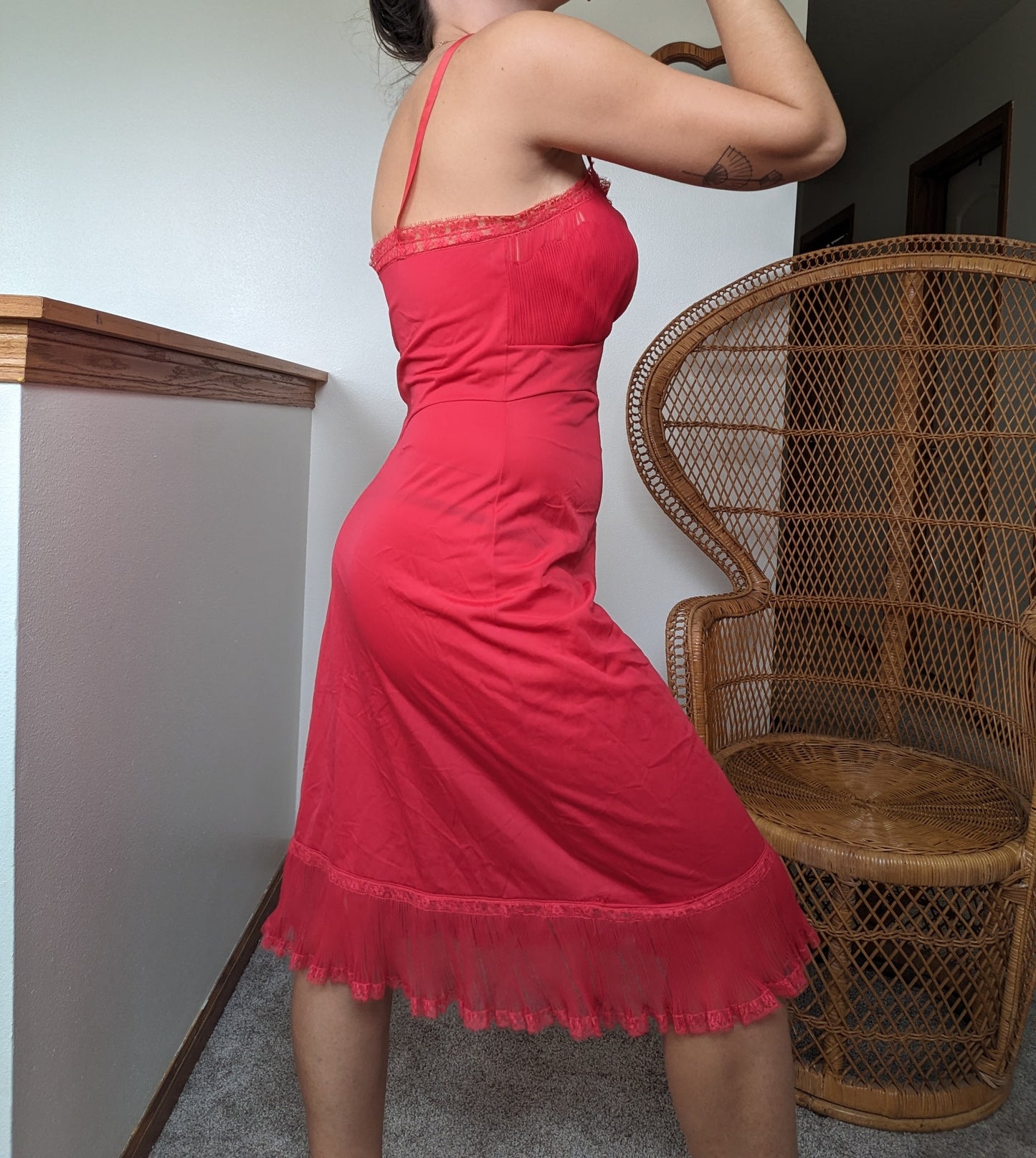 1960s cherry red slip