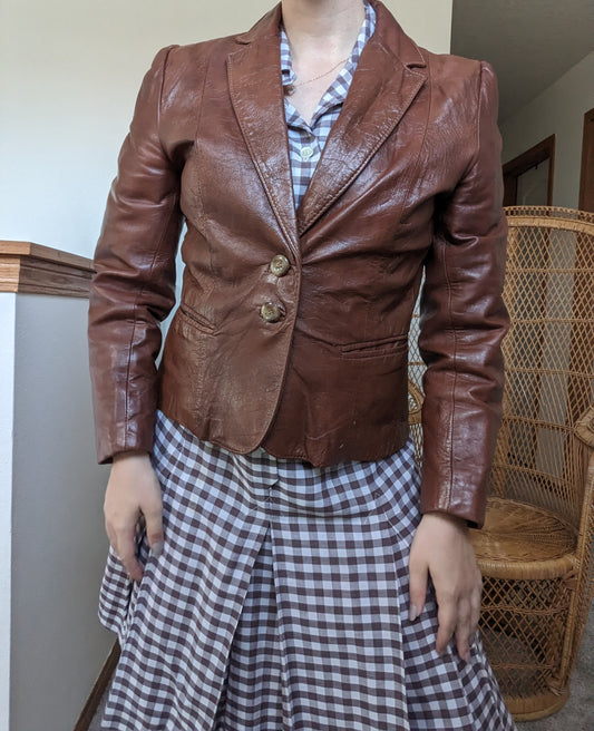 1970s brown leather jacket