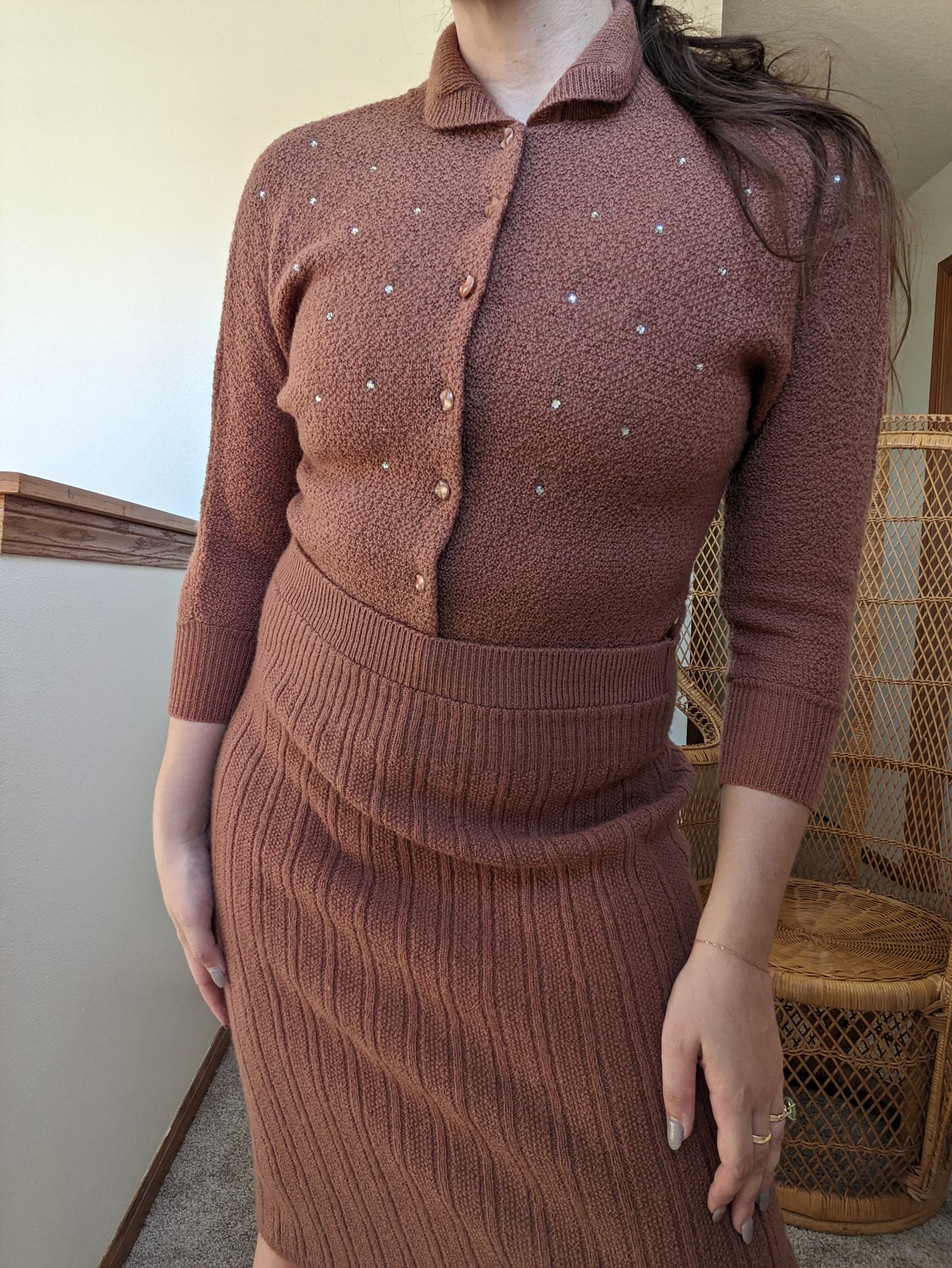 1940s cinnamon sweater set