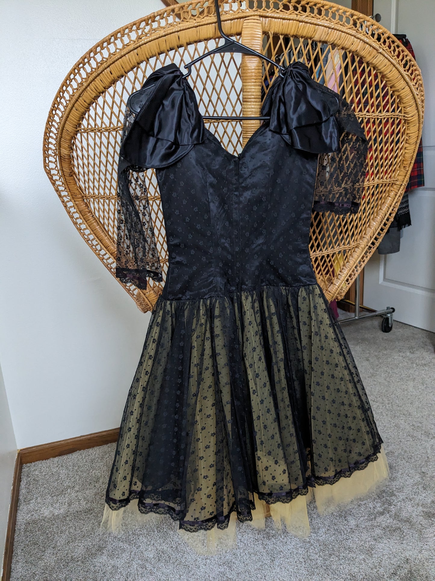 1980s lace and tulle party dress