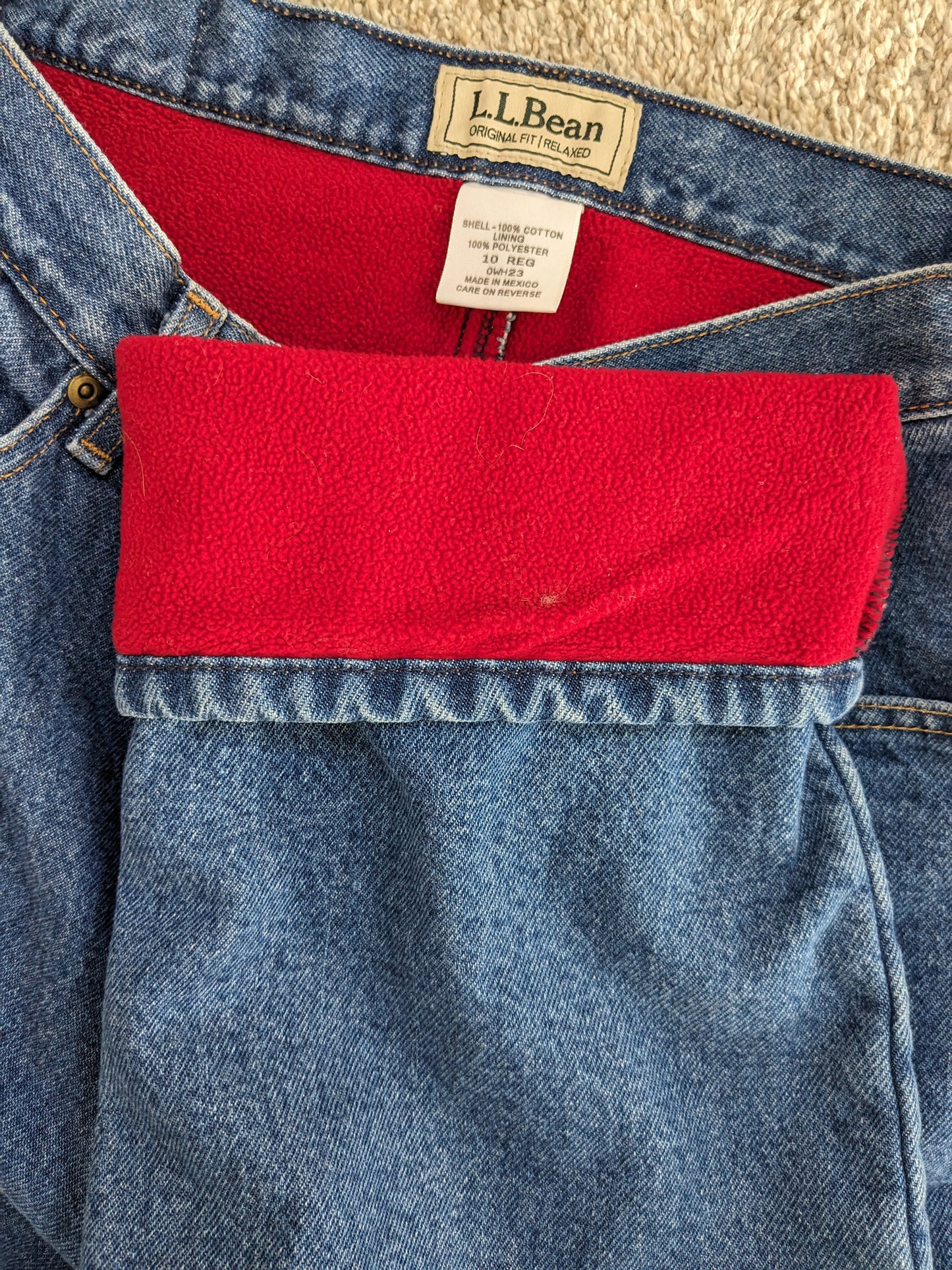 1990s L.L. Bean fleece lined jeans