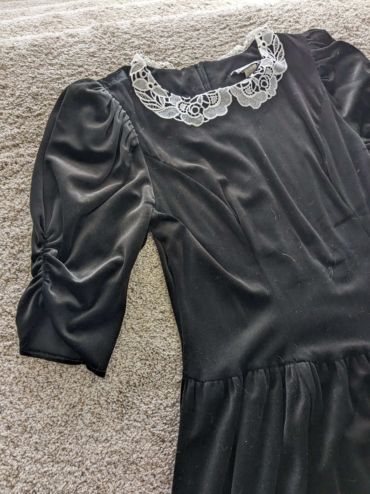 1980s black velvet dress