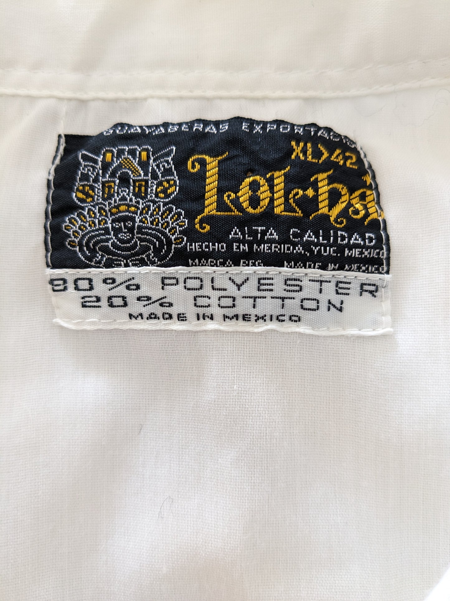 1970s embroidered white button down