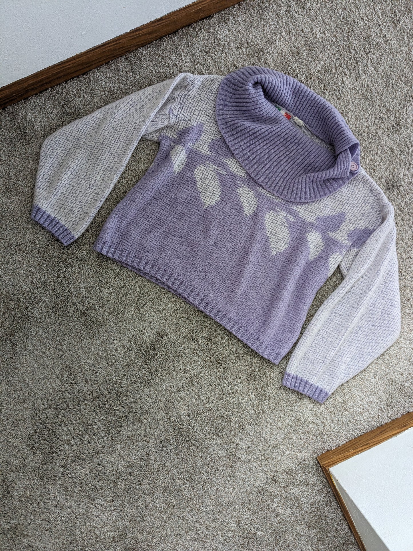 1980s lavender cowl sweater