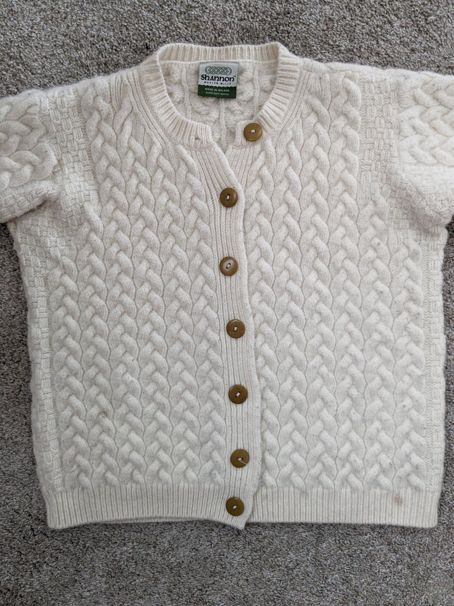 Modern Irish-made merino cardigan