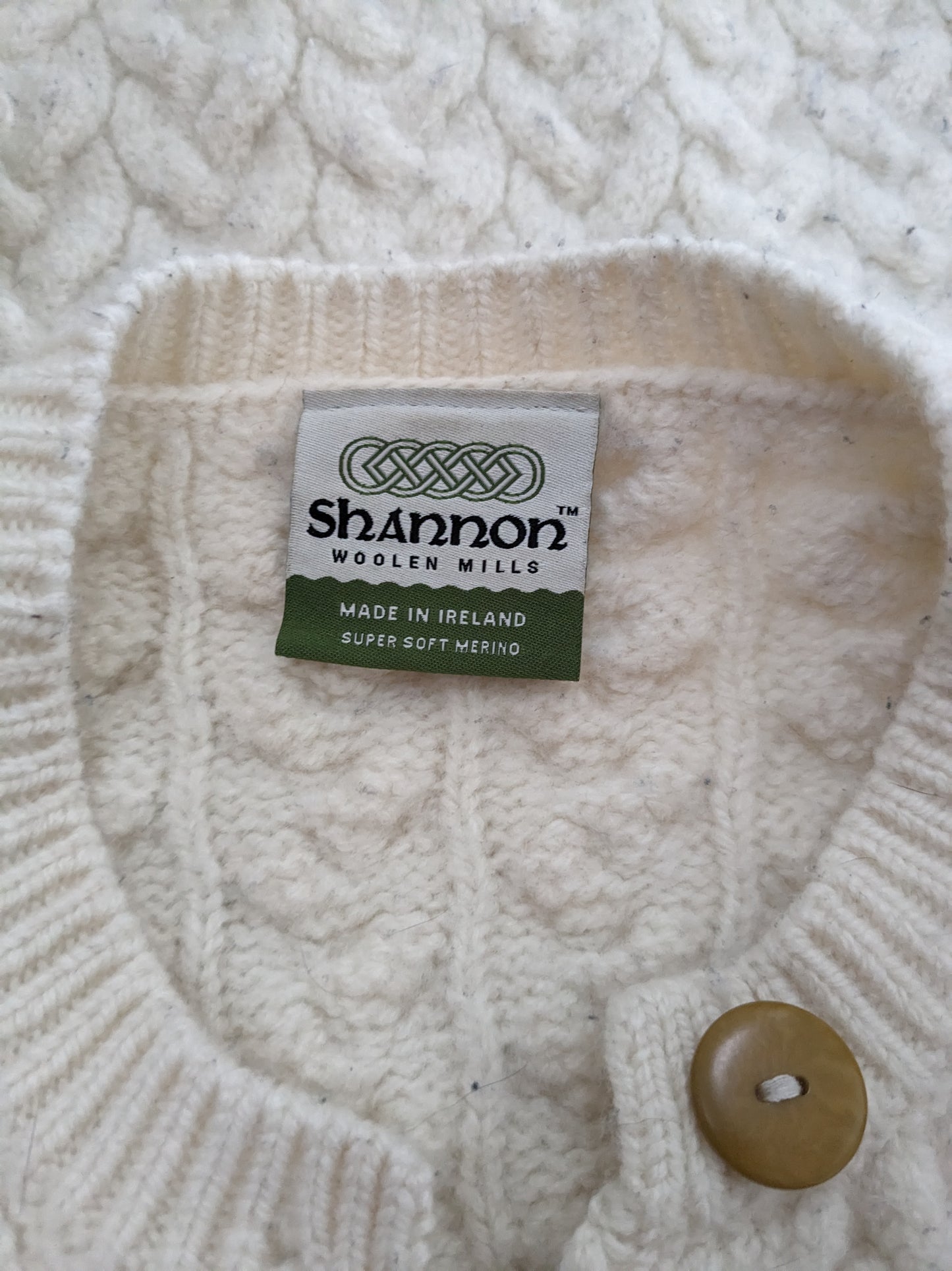 Modern Irish-made merino cardigan