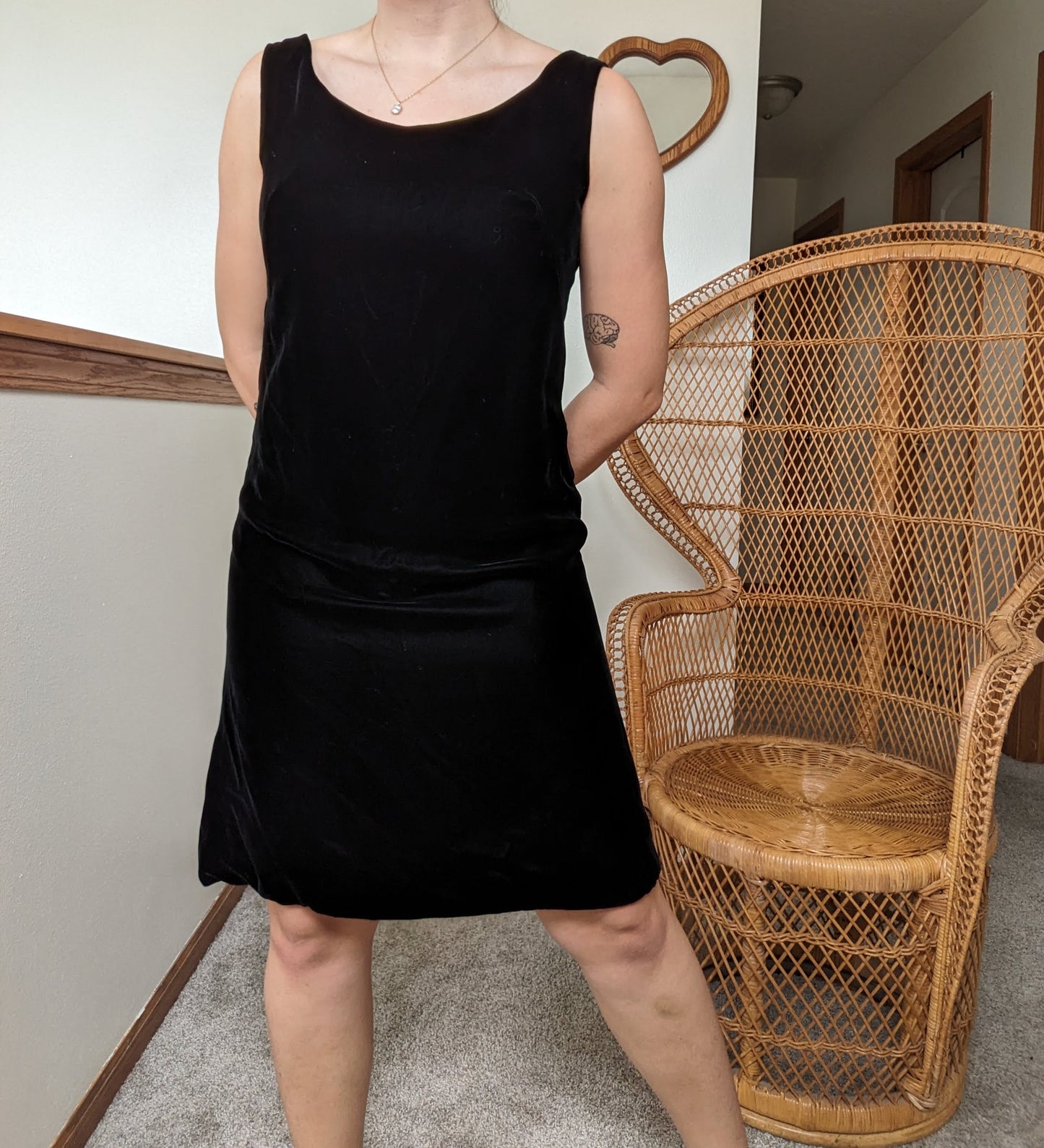 1960s black velvet cocktail dress