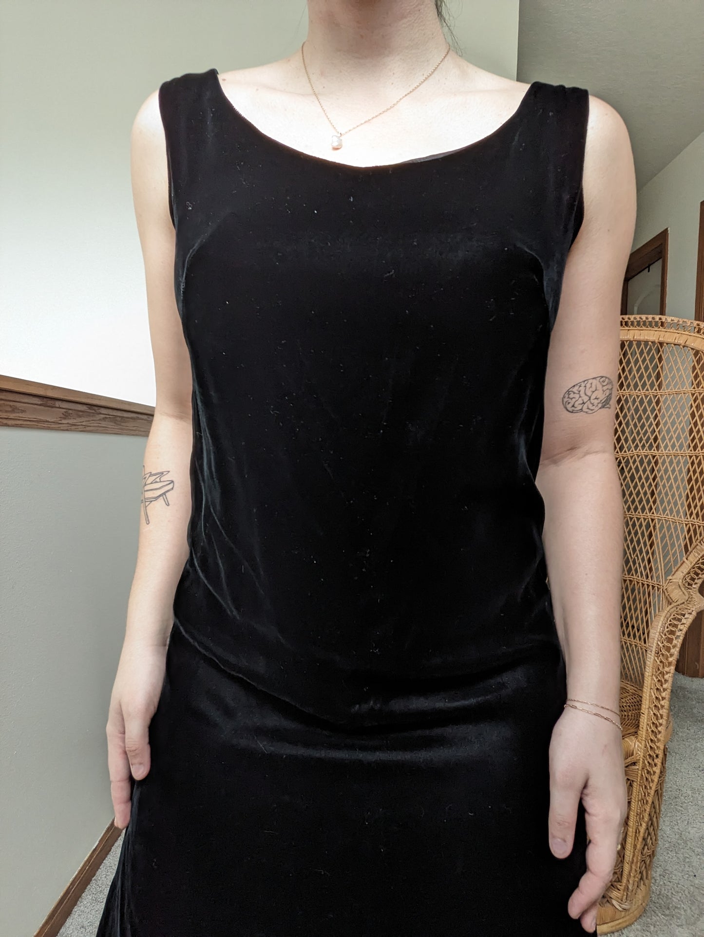 1960s black velvet cocktail dress