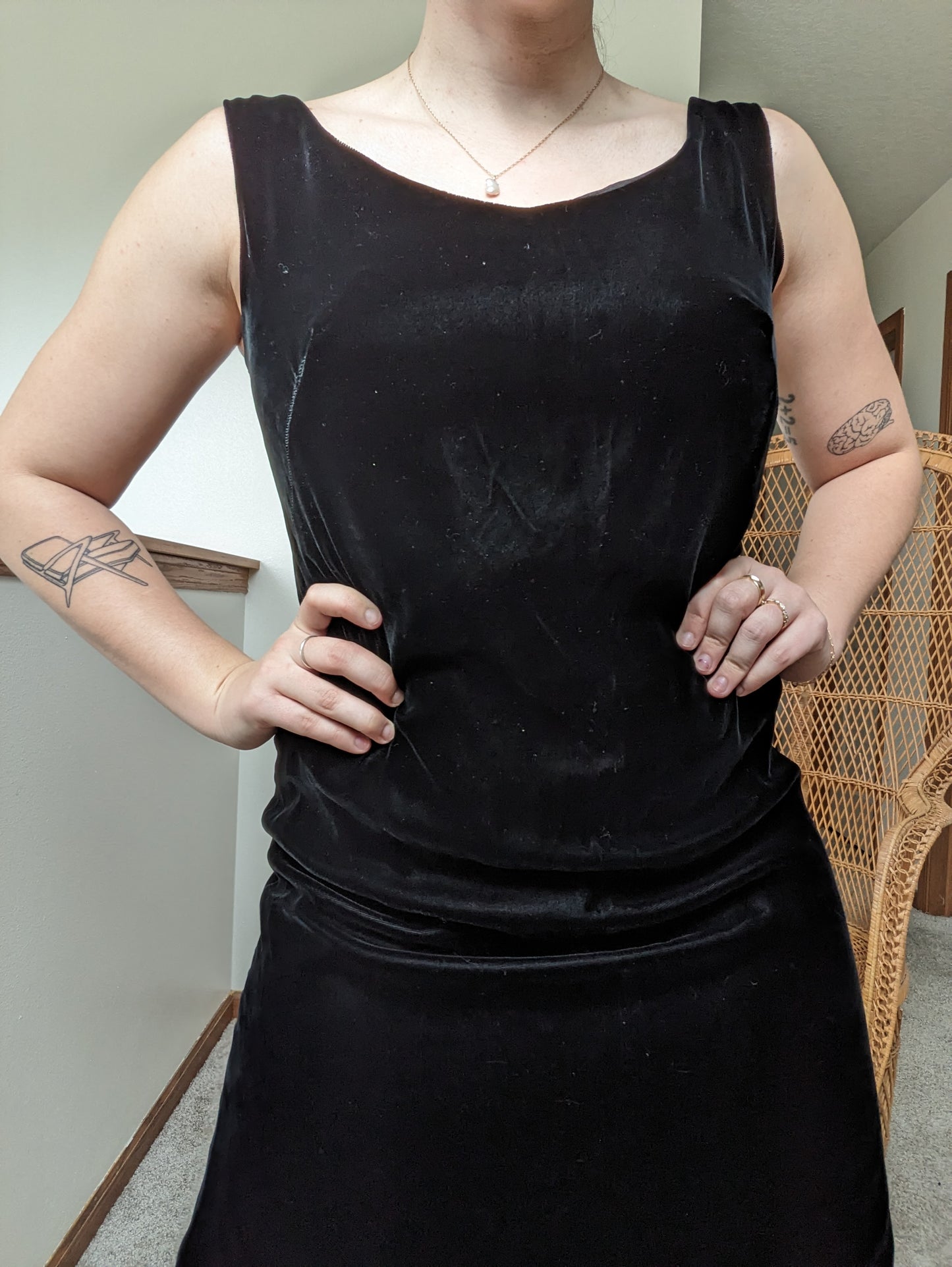 1960s black velvet cocktail dress