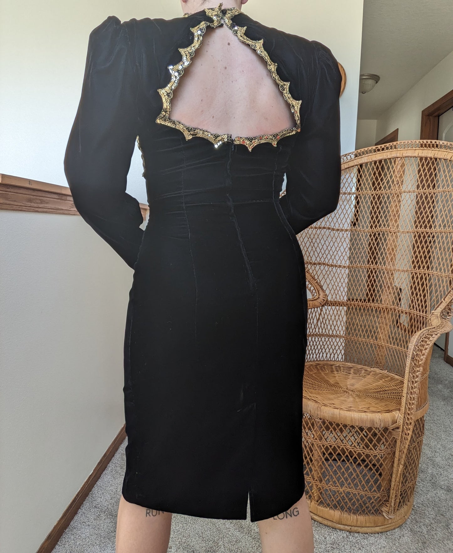 1980s velvet and sequin cocktail dress