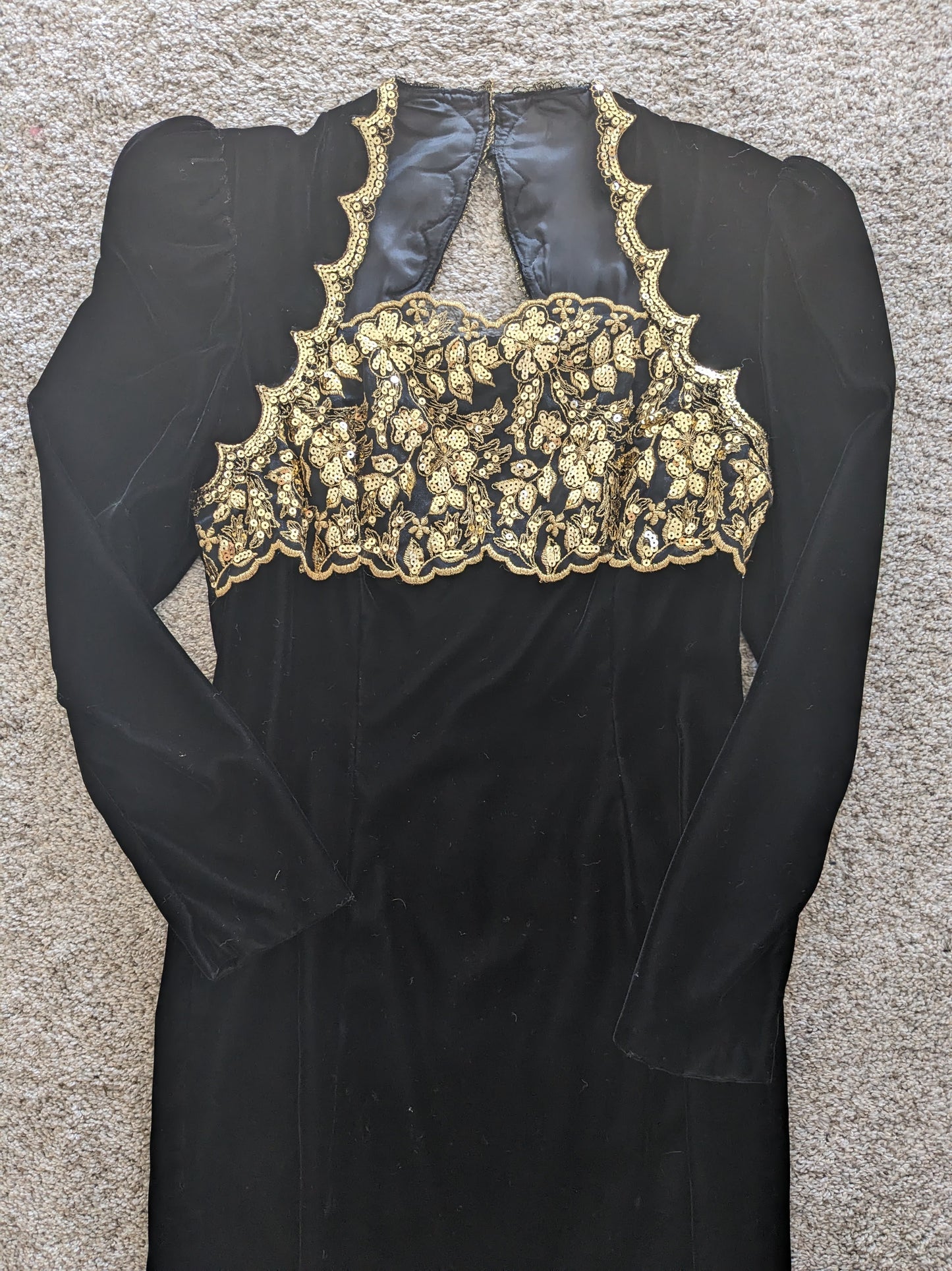 1980s velvet and sequin cocktail dress