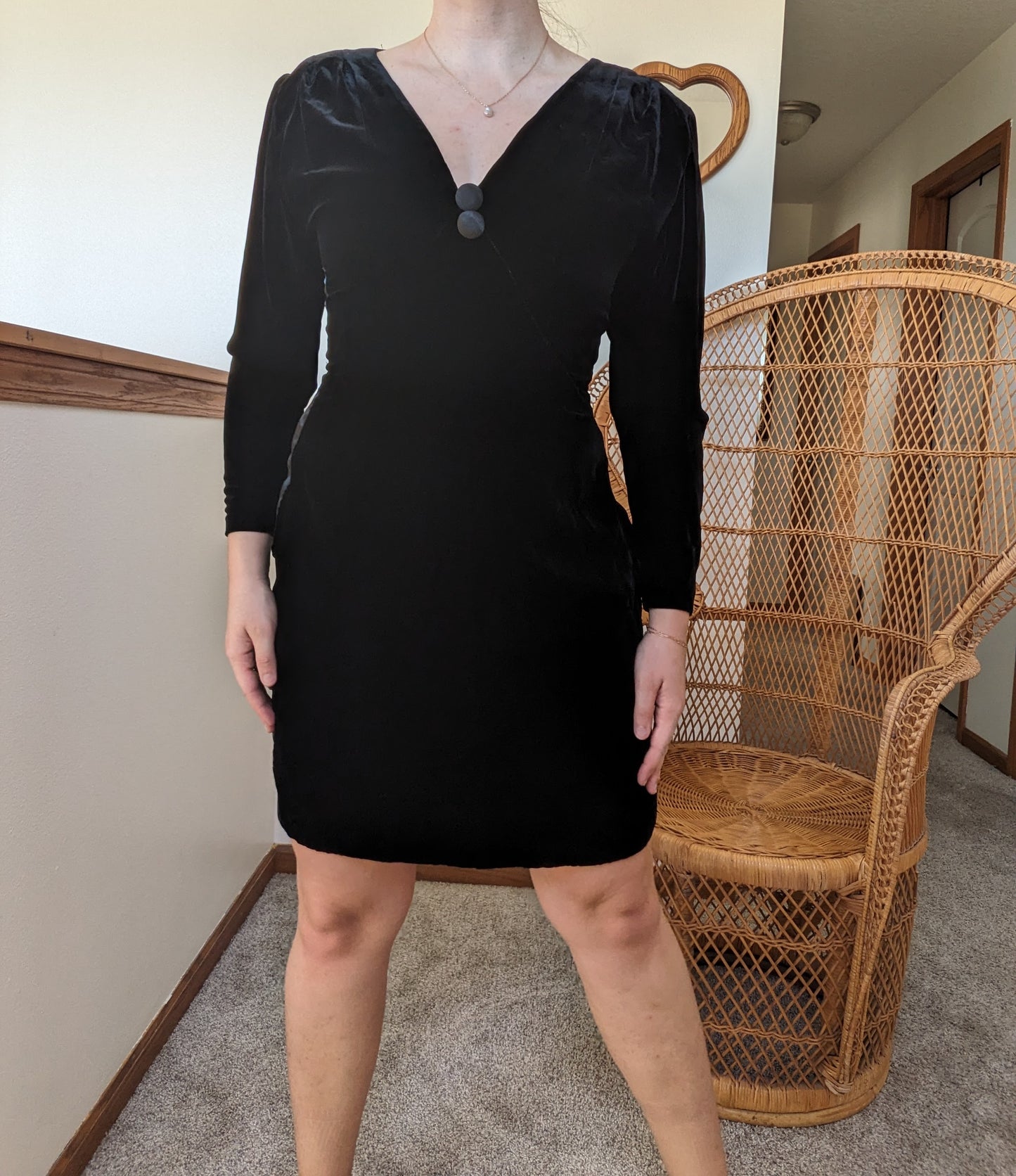 1960s black velvet cocktail dress