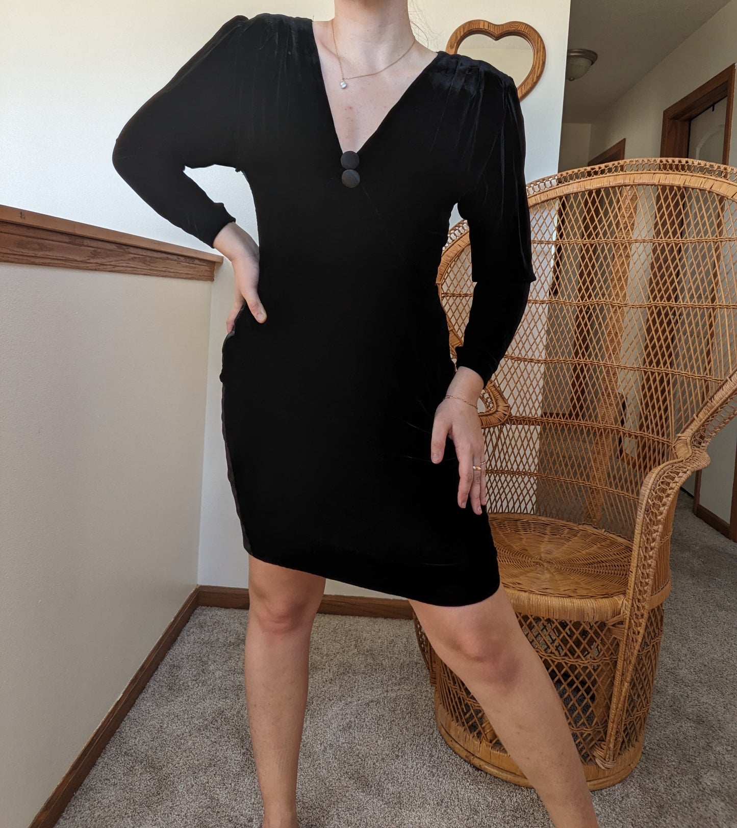 1960s black velvet cocktail dress