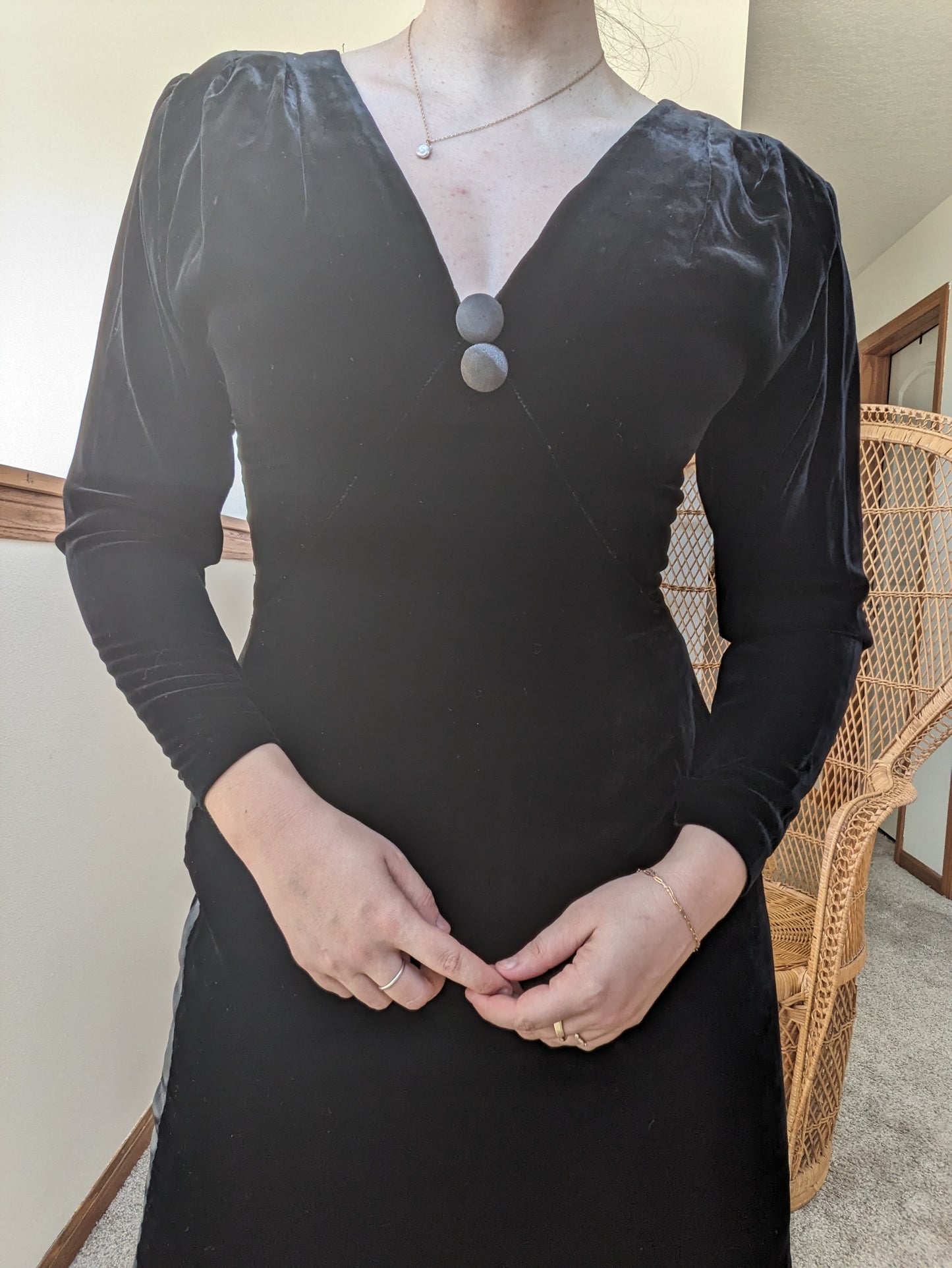 1960s black velvet cocktail dress