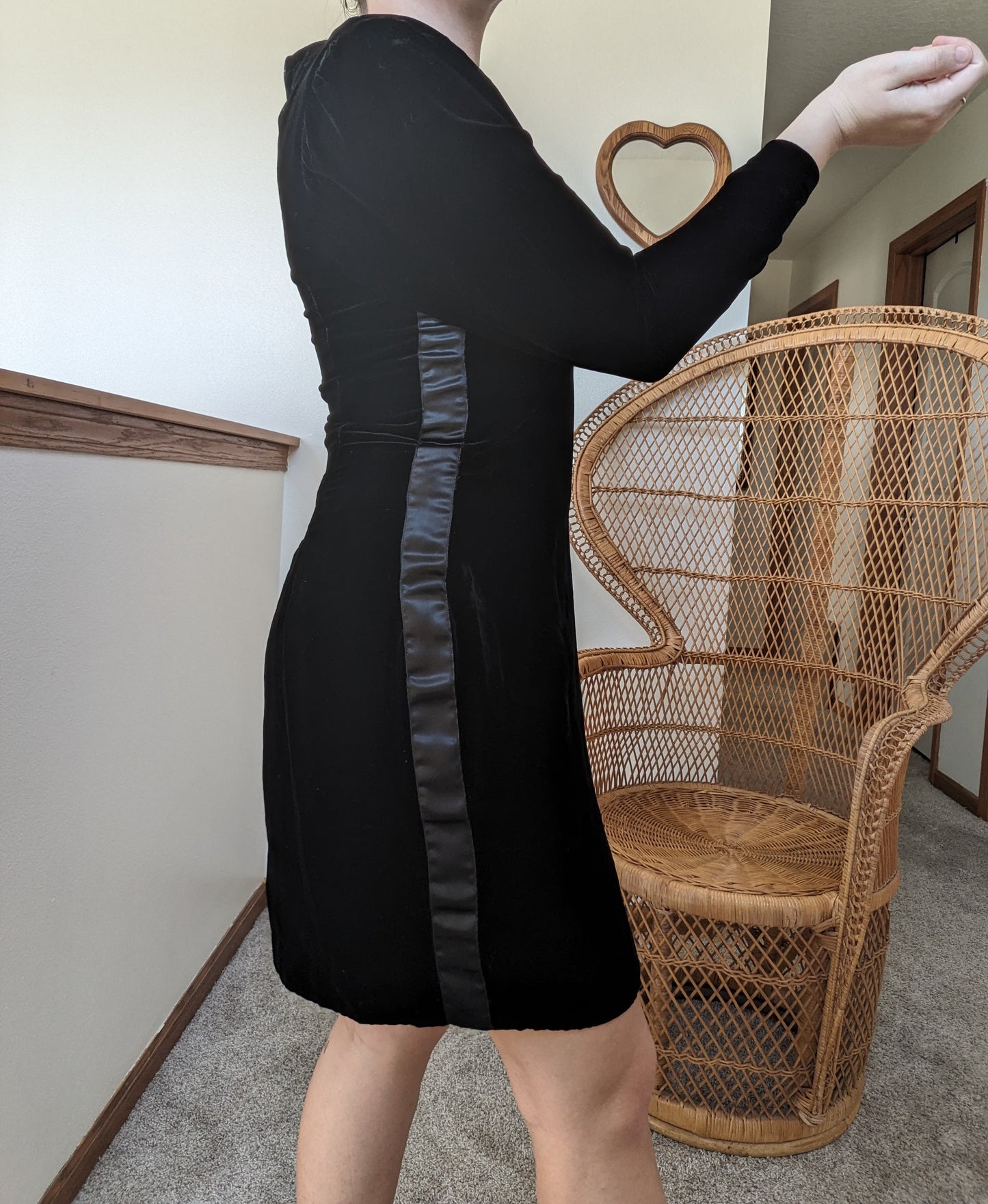 1960s black velvet cocktail dress