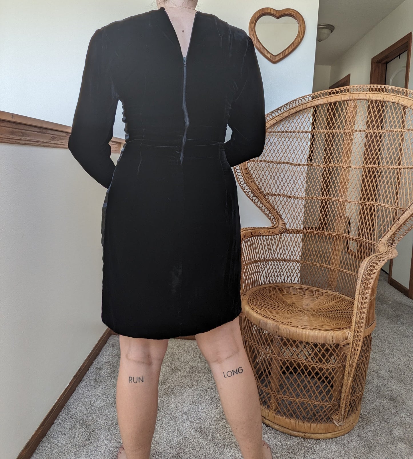 1960s black velvet cocktail dress