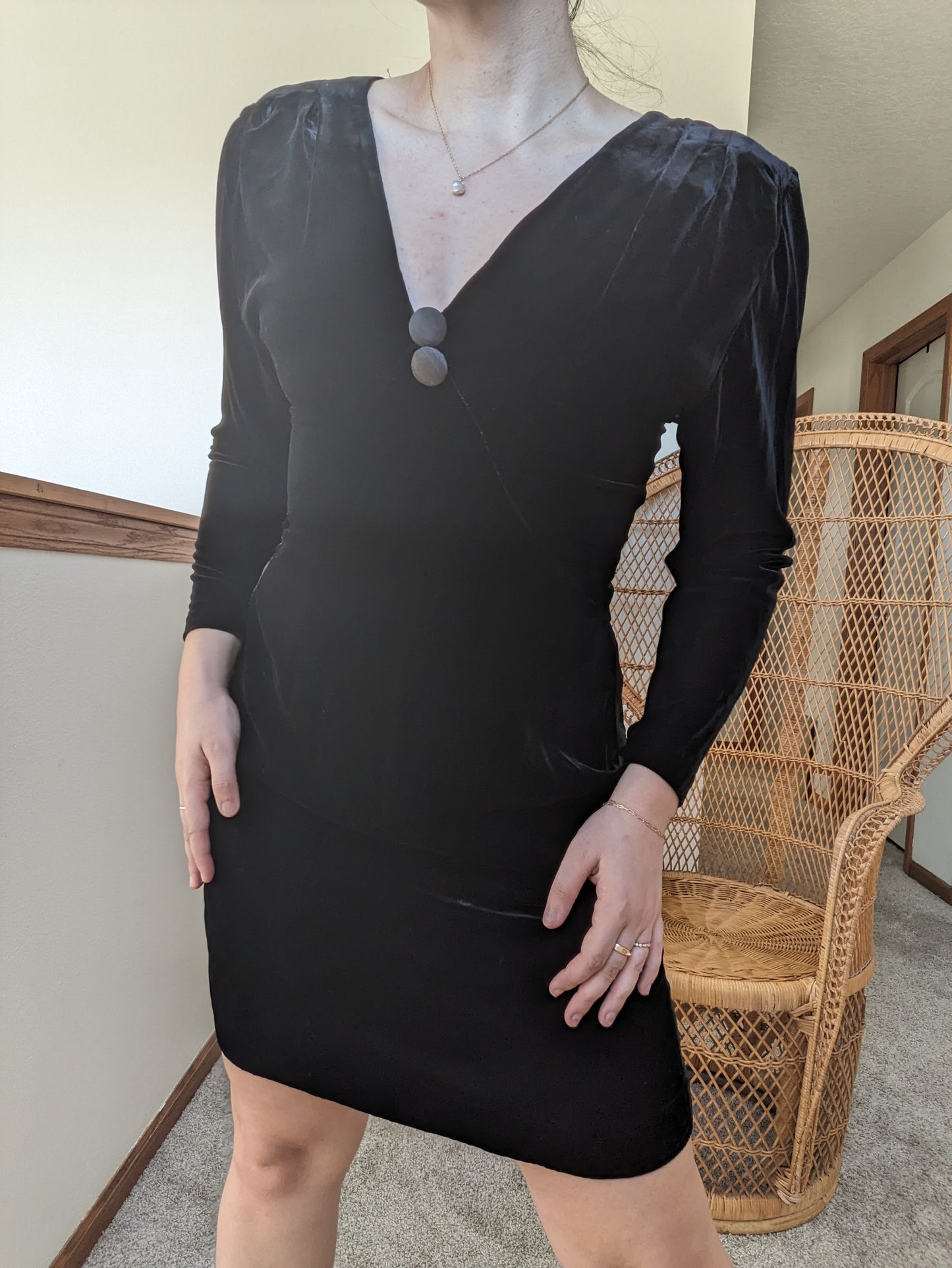 1960s black velvet cocktail dress