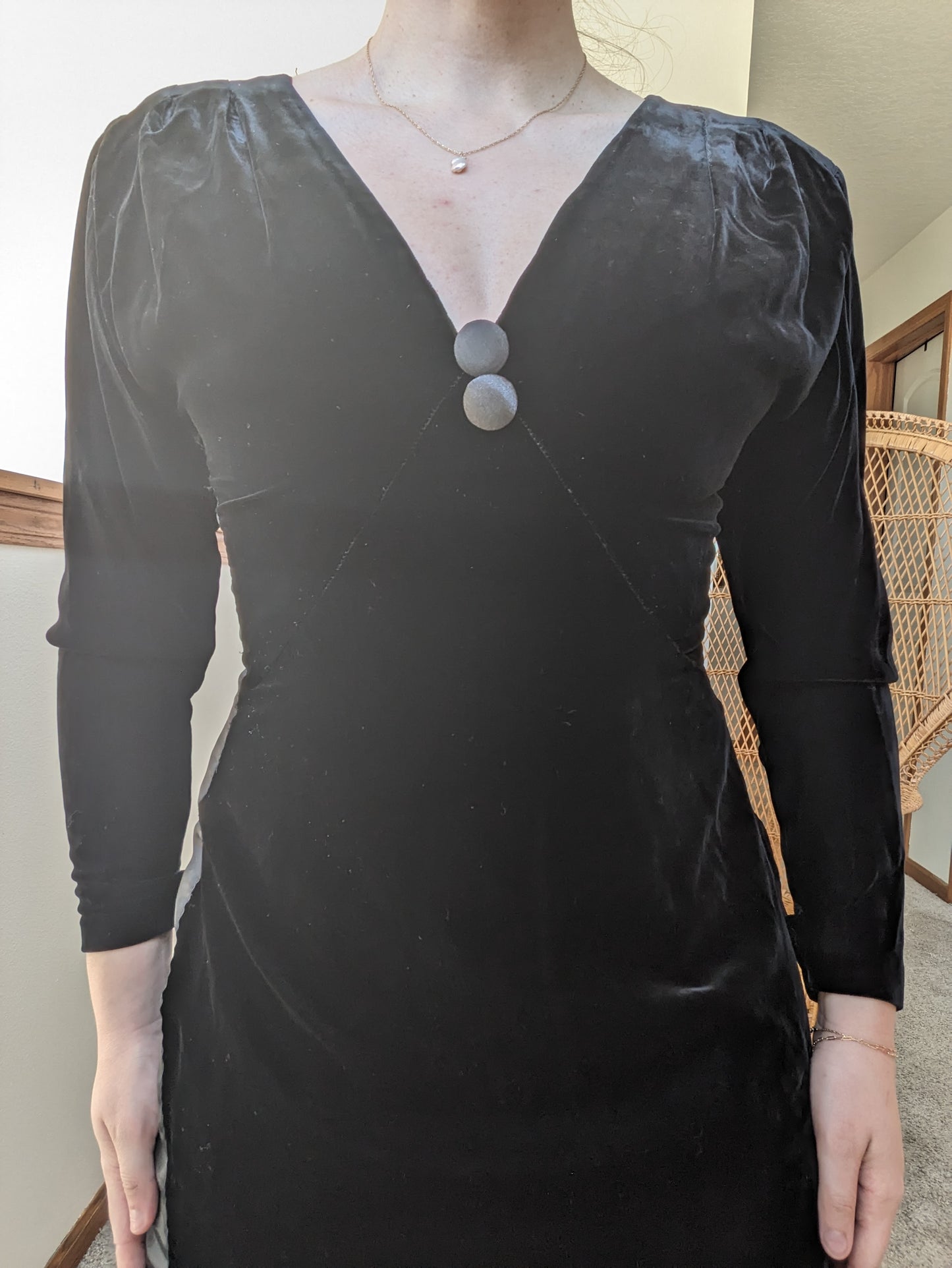 1960s black velvet cocktail dress