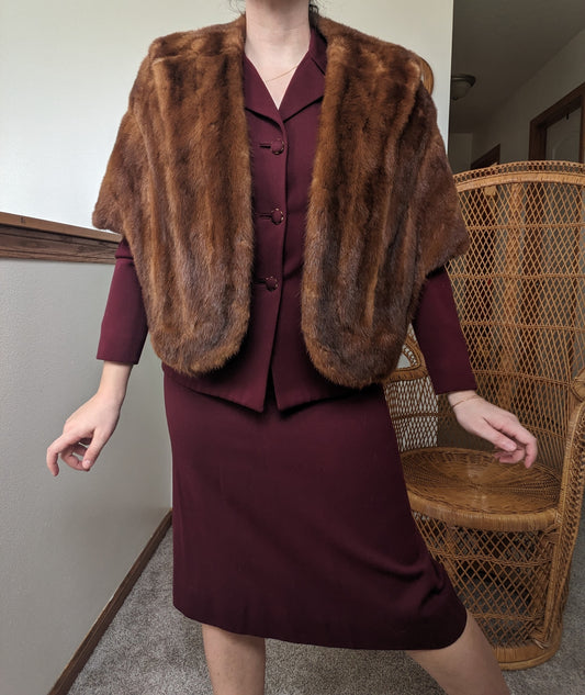 1940s fur capelet shawl