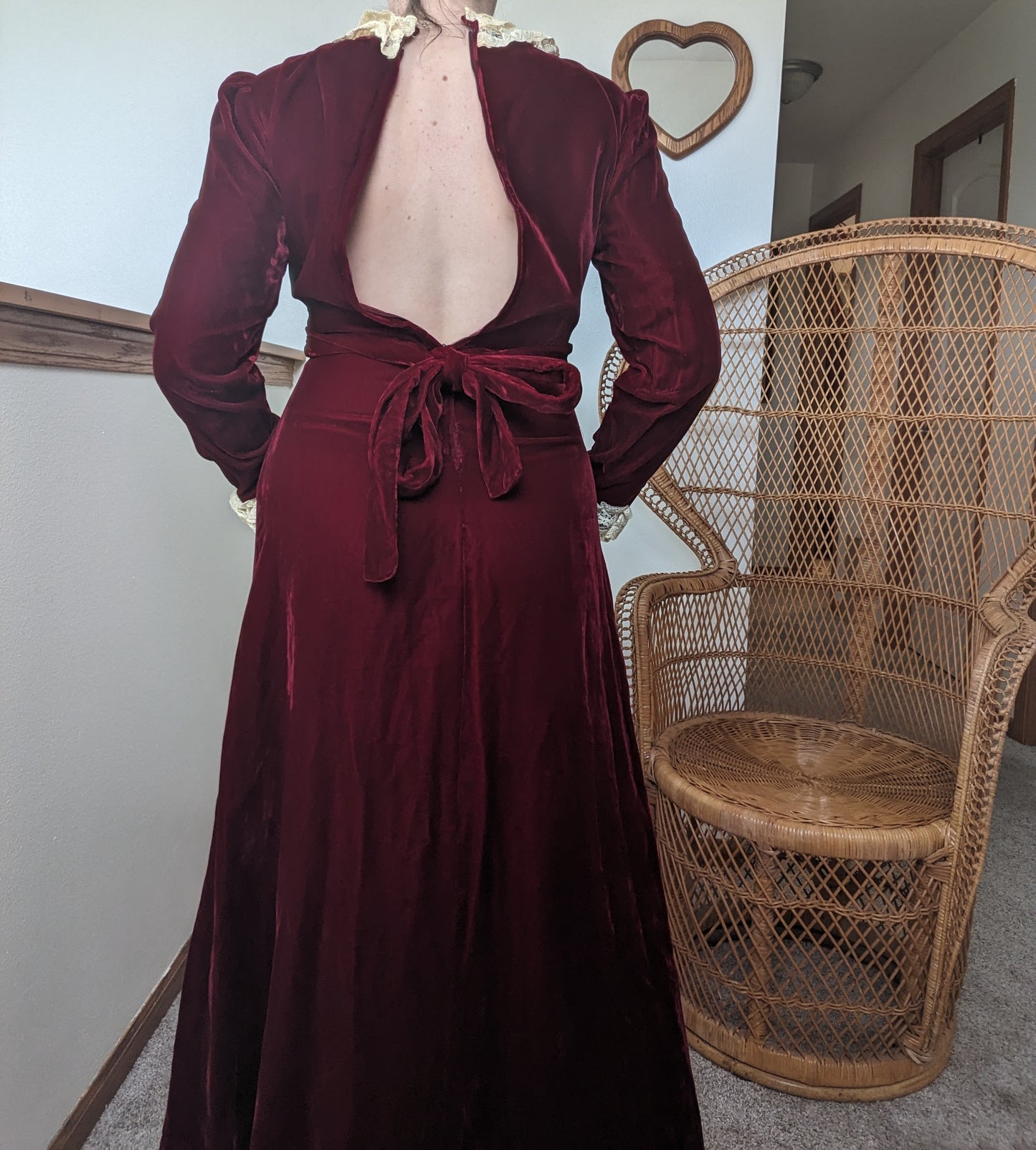 1930s velvet & lace dress