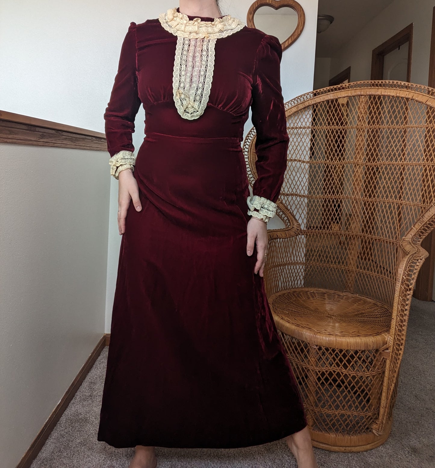 1930s velvet & lace dress