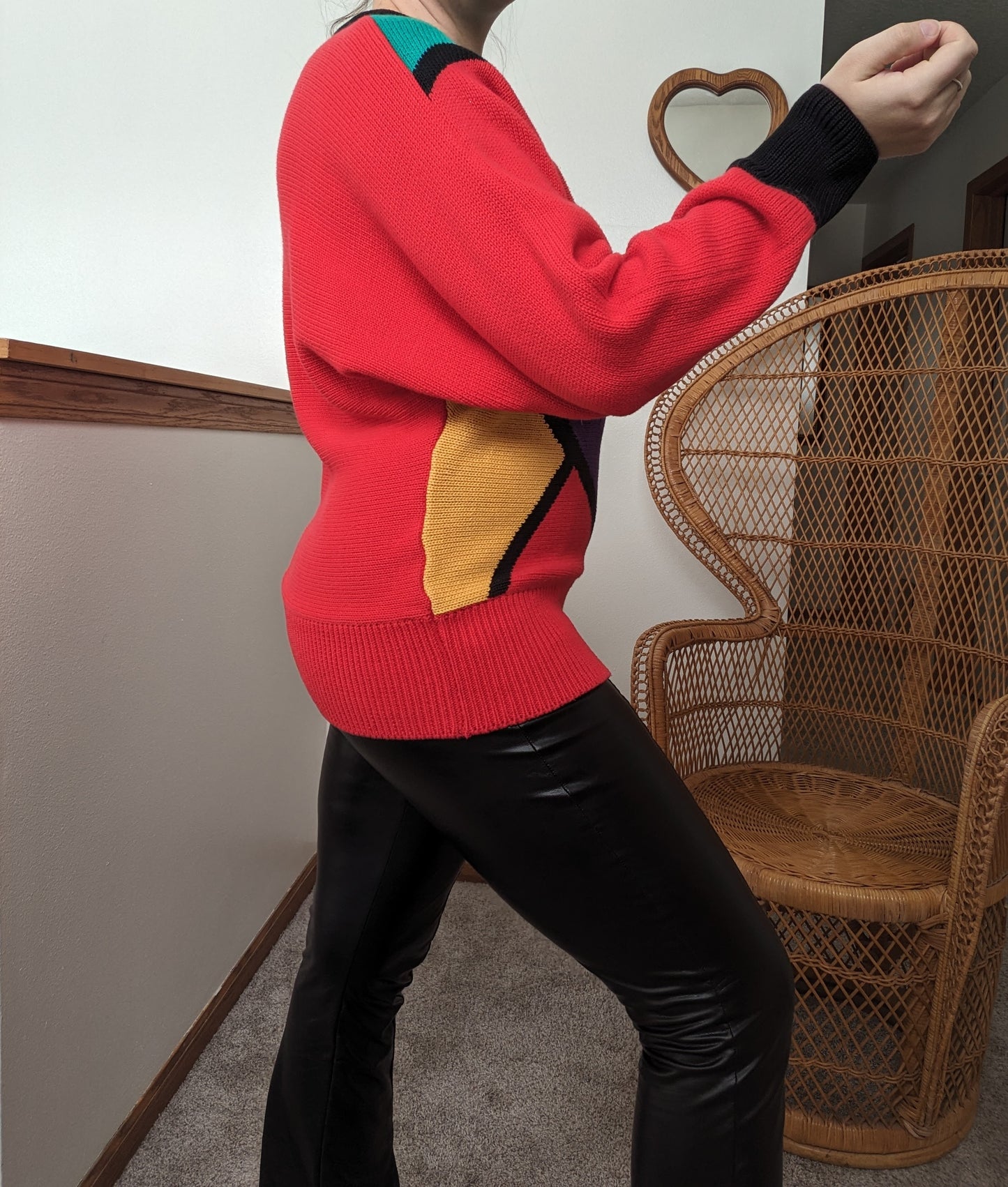 1980s Bloomingdale's color block sweater