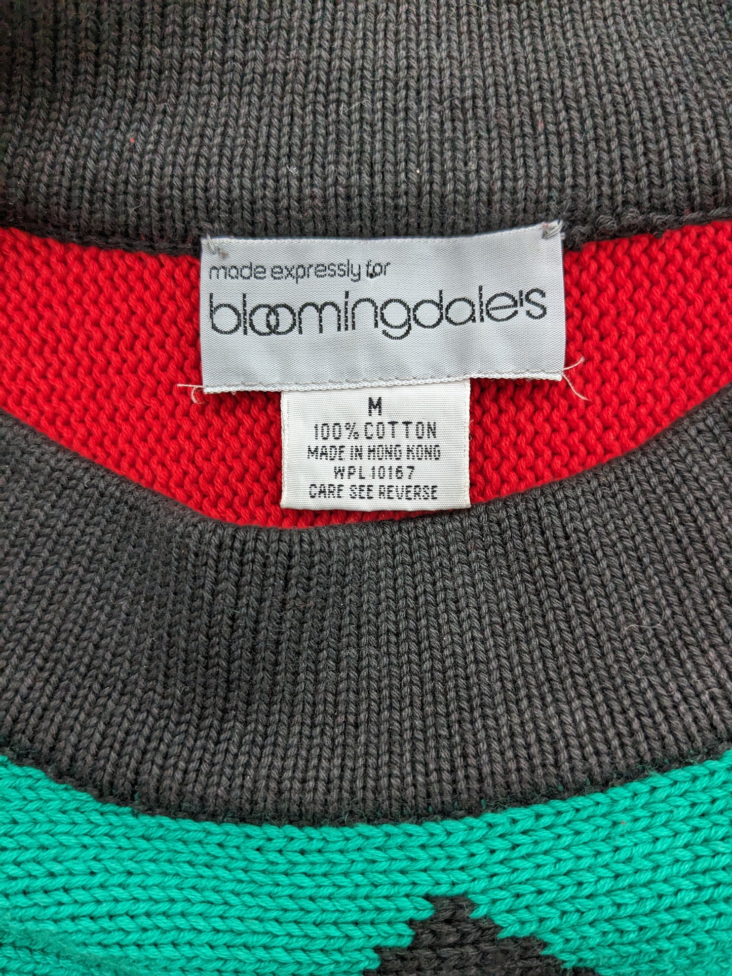 1980s Bloomingdale's color block sweater