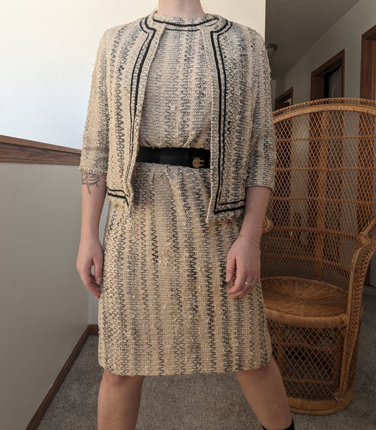 1950s tweed dress set