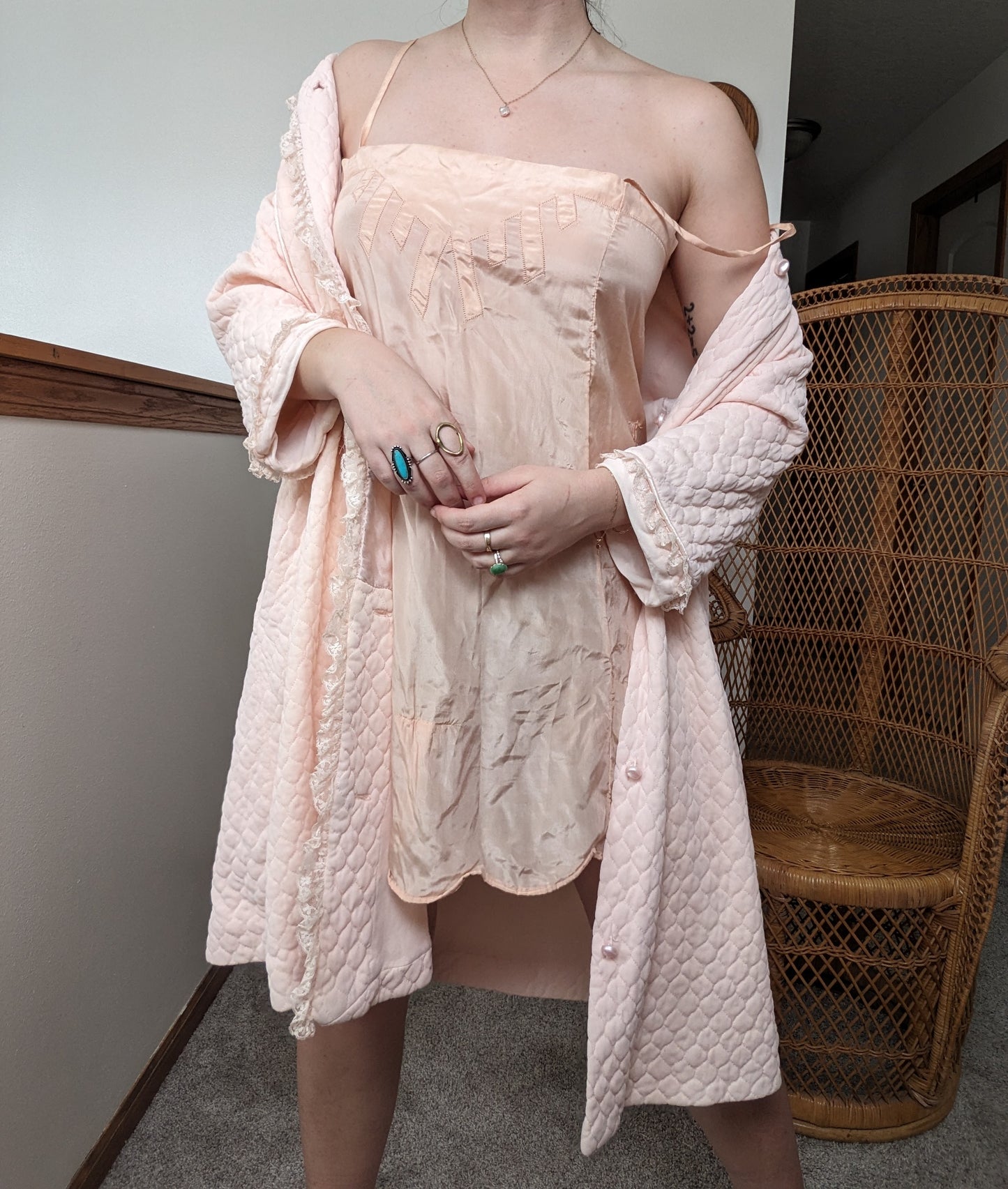 1950s ballet pink robe